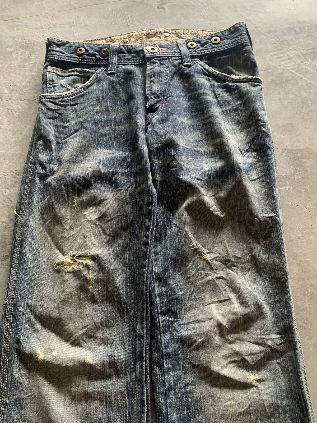 Edwin distressed semi flare edwin 503 blue trip Size US 30 / EU 46 - 3 Thumbnail