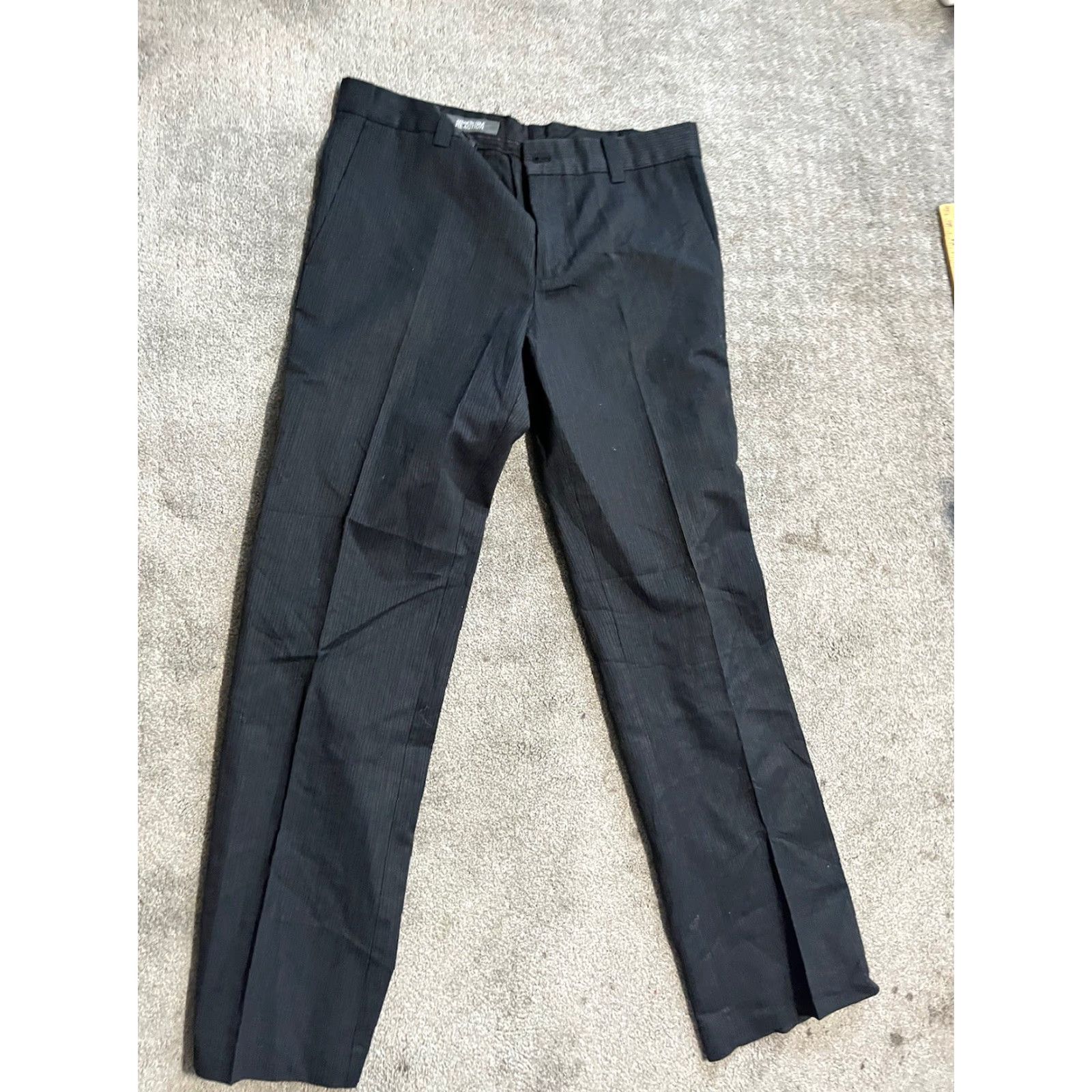 Kenneth Cole KENNETH COLE Pants Flat Front 32x32 Black Pinstriped Men Regular 32 Inseam Chino Cotton Front Flat Front Size US 32 / EU 48 - 2 Thumbnail