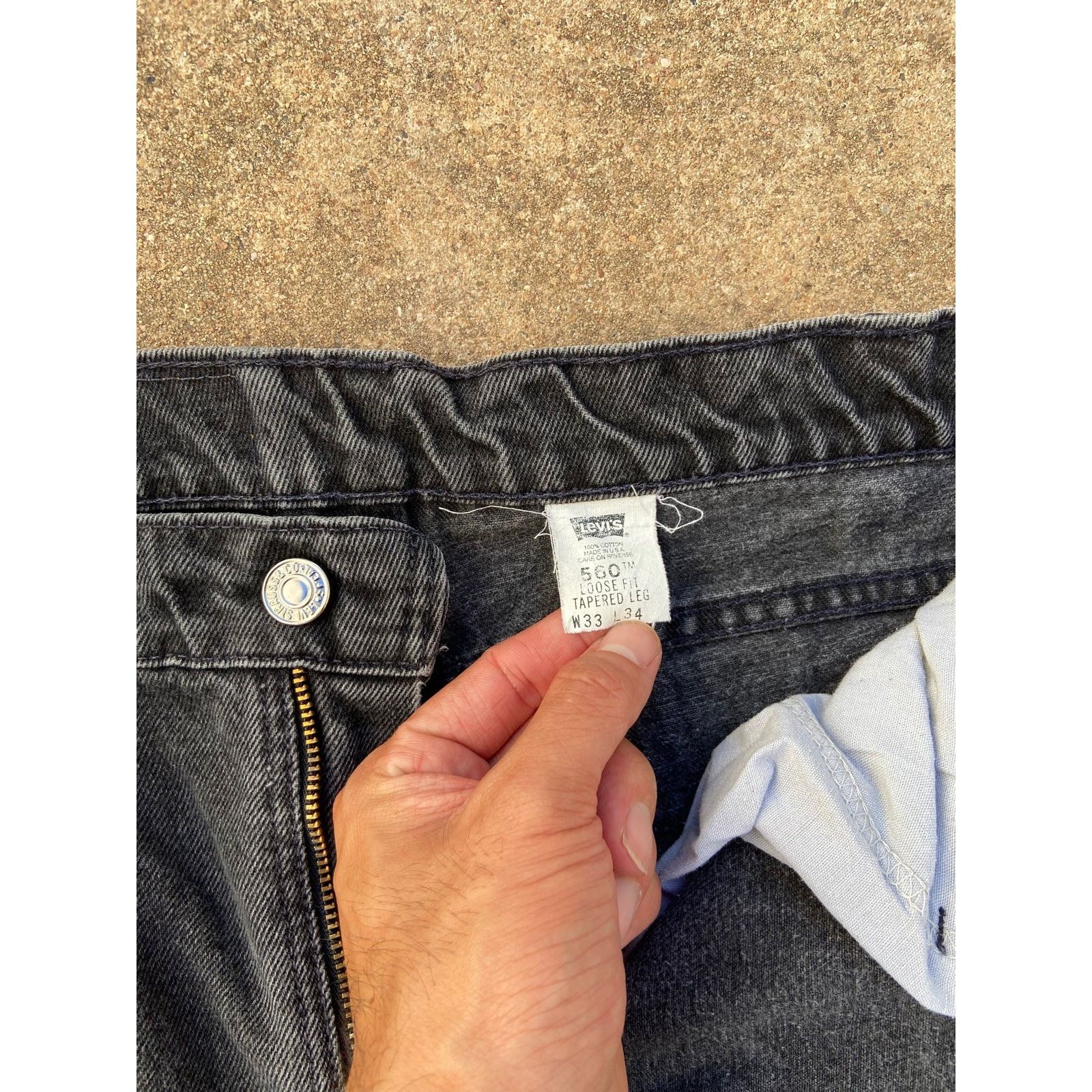 Levi's × Vintage Vintage 90’s Levi’s 560 Black Denim Jeans Pants Orange Tab Size US 33 - 3 Thumbnail