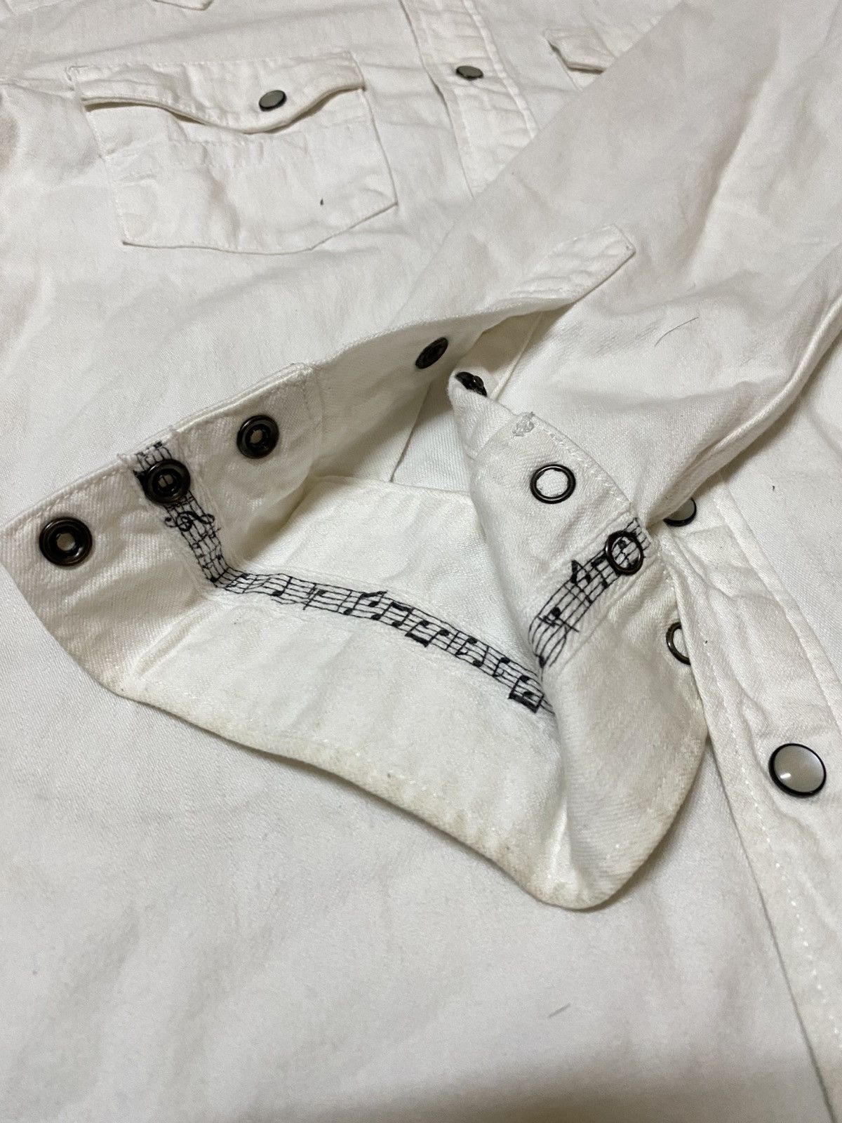 Number (N)ine Takahiro Miyashita Pearl Snap Button Off White Denim Shirt Size US M / EU 48-50 / 2 - 7 Thumbnail