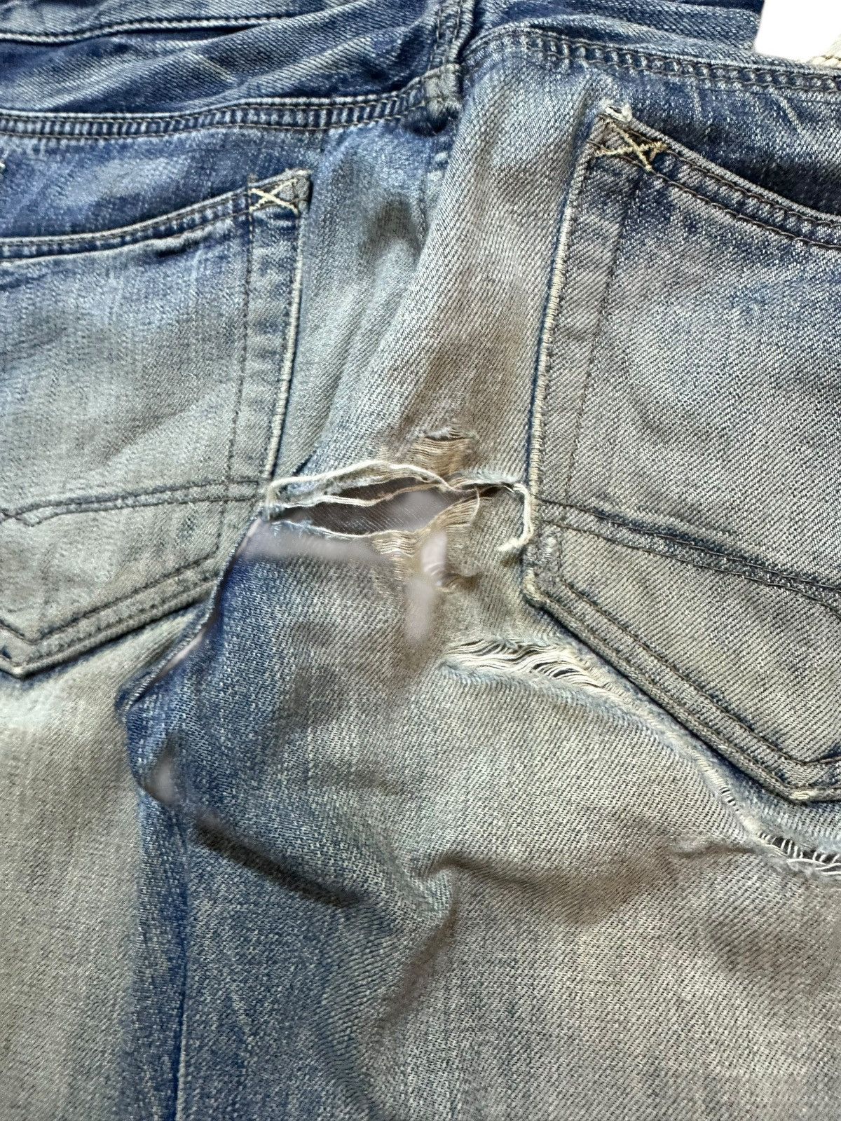 Japanese Brand Vintage Brappers Mudwash Ripped Distressed Denim Size US 31 - 7 Thumbnail