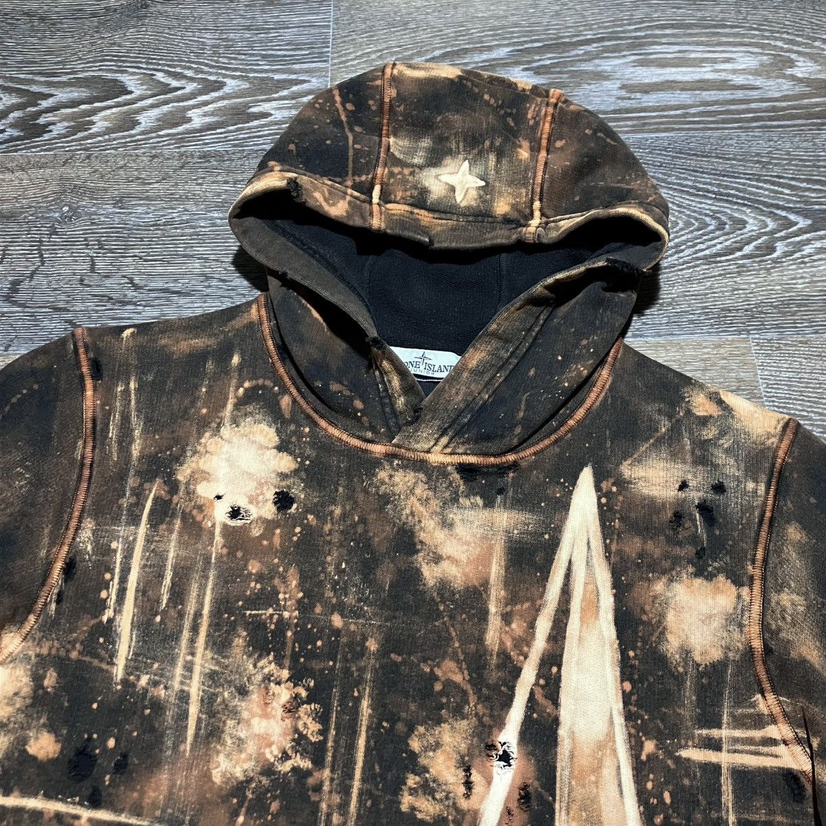 Stone Island Custom🔥 STONE ISLAND Junior Wind Rose Logo Distressed Hoodie Size US S / EU 44-46 / 1 - 3 Thumbnail