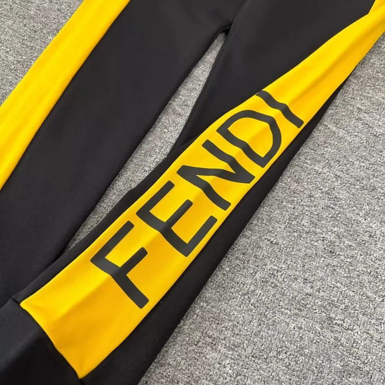 Fendi Fendi Black Yellow Logo Sports Pants Size US 32 / EU 48 - 4 Thumbnail