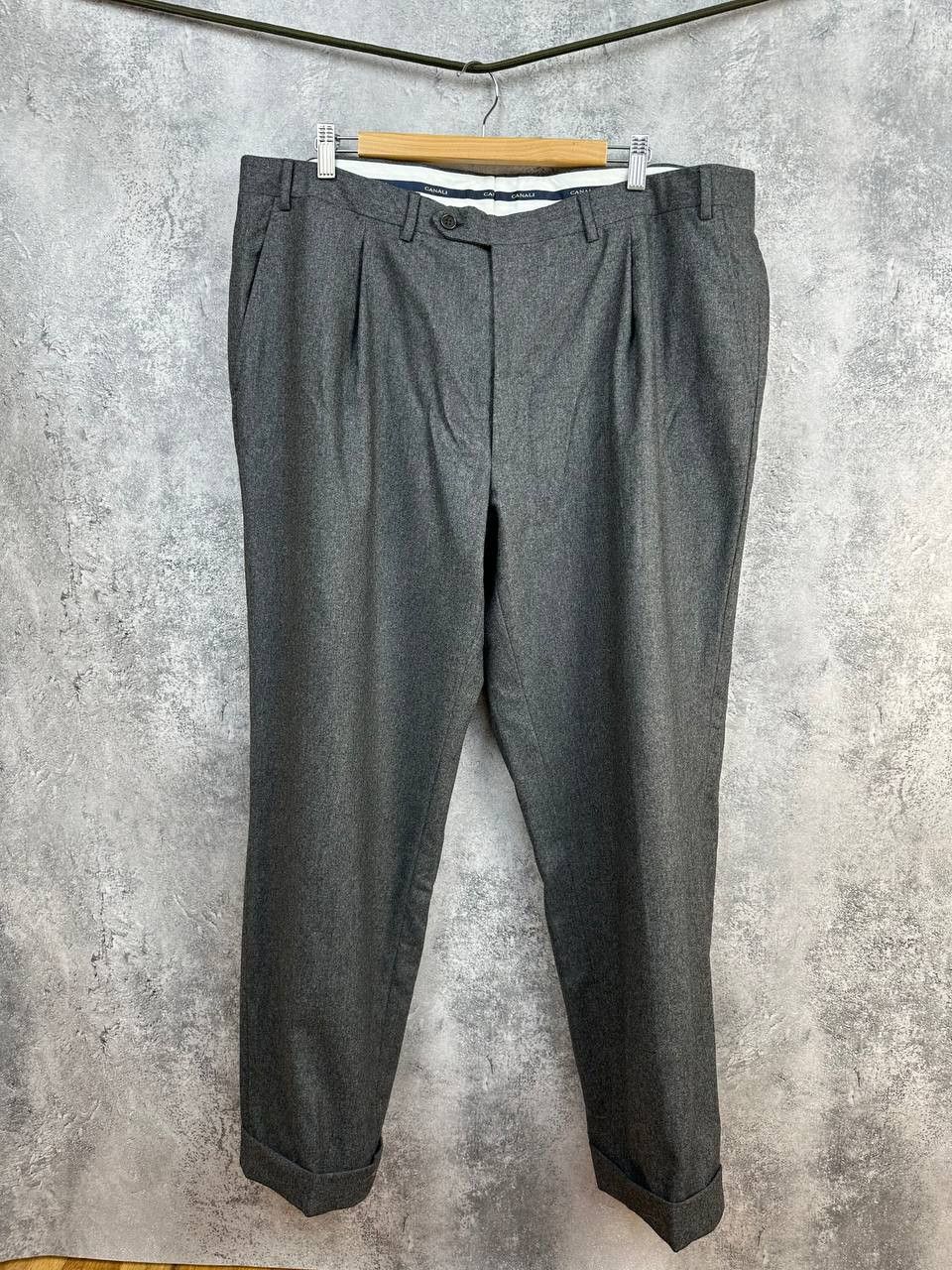 Canali RRP $650 Canali Wool Tailored Dress Trousers Grey Italy Size US 42 / EU 58 - 2 Thumbnail