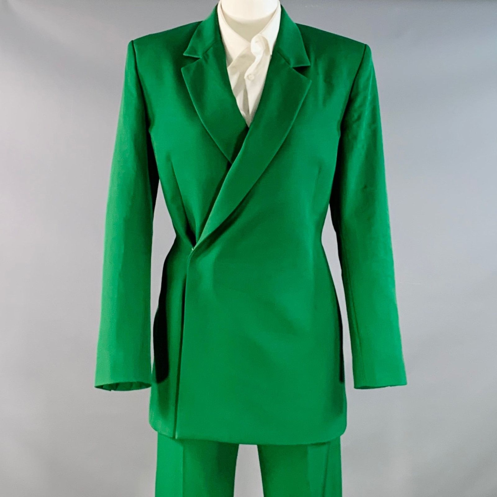 Egon Lab Wool Asymmetrical Double Breasted Tailored Fit Notch Lapel Size 34R - 1 Thumbnail