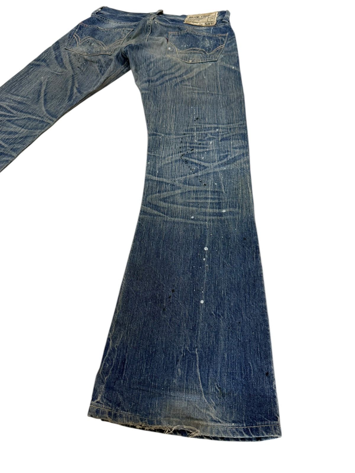If Six Was Nine Flared Jeans Edwin 503 Blue Trip Clawmark Distressed Sick Size US 31 - 14 Thumbnail