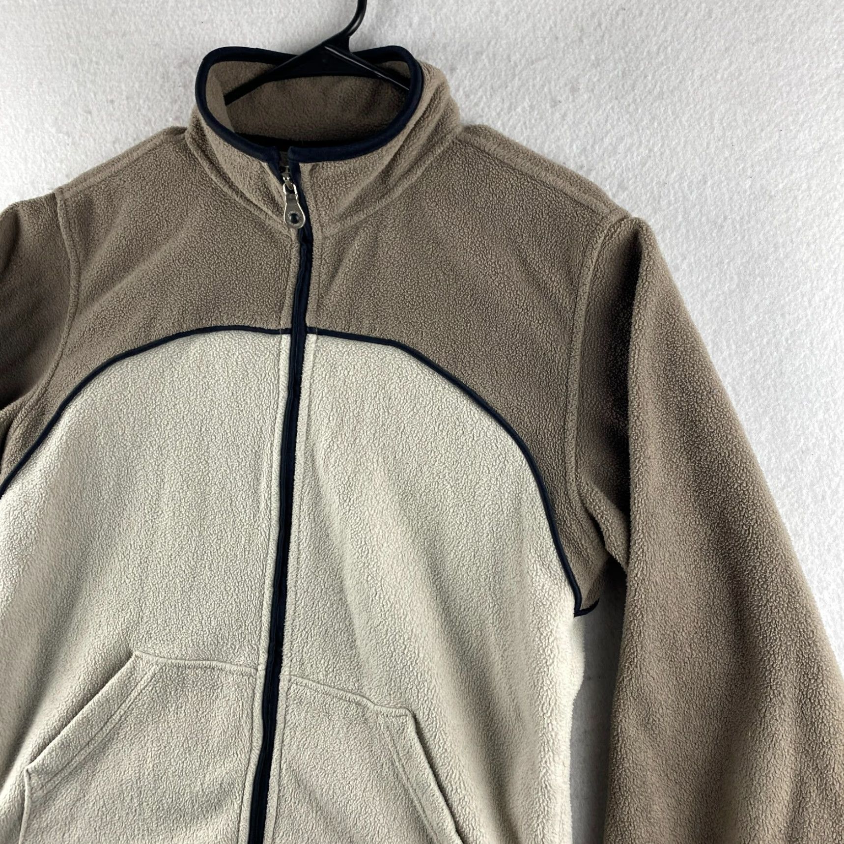 Lands' End Lands' End Sweater Womens S Beige Full Zip Long Sleeve Pockets Outdoor Modern Knit Fleece Size S / US 4 / IT 40 - 7 Thumbnail