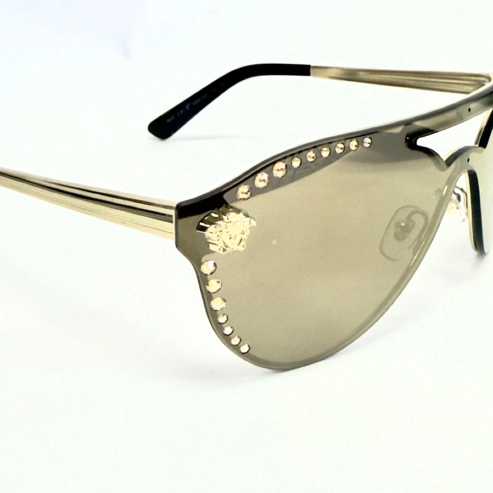 Versace VERSACE VE2161 GLAM Crystal Stud 2161 Aviator Sunglasses Size ONE SIZE - 6 Thumbnail