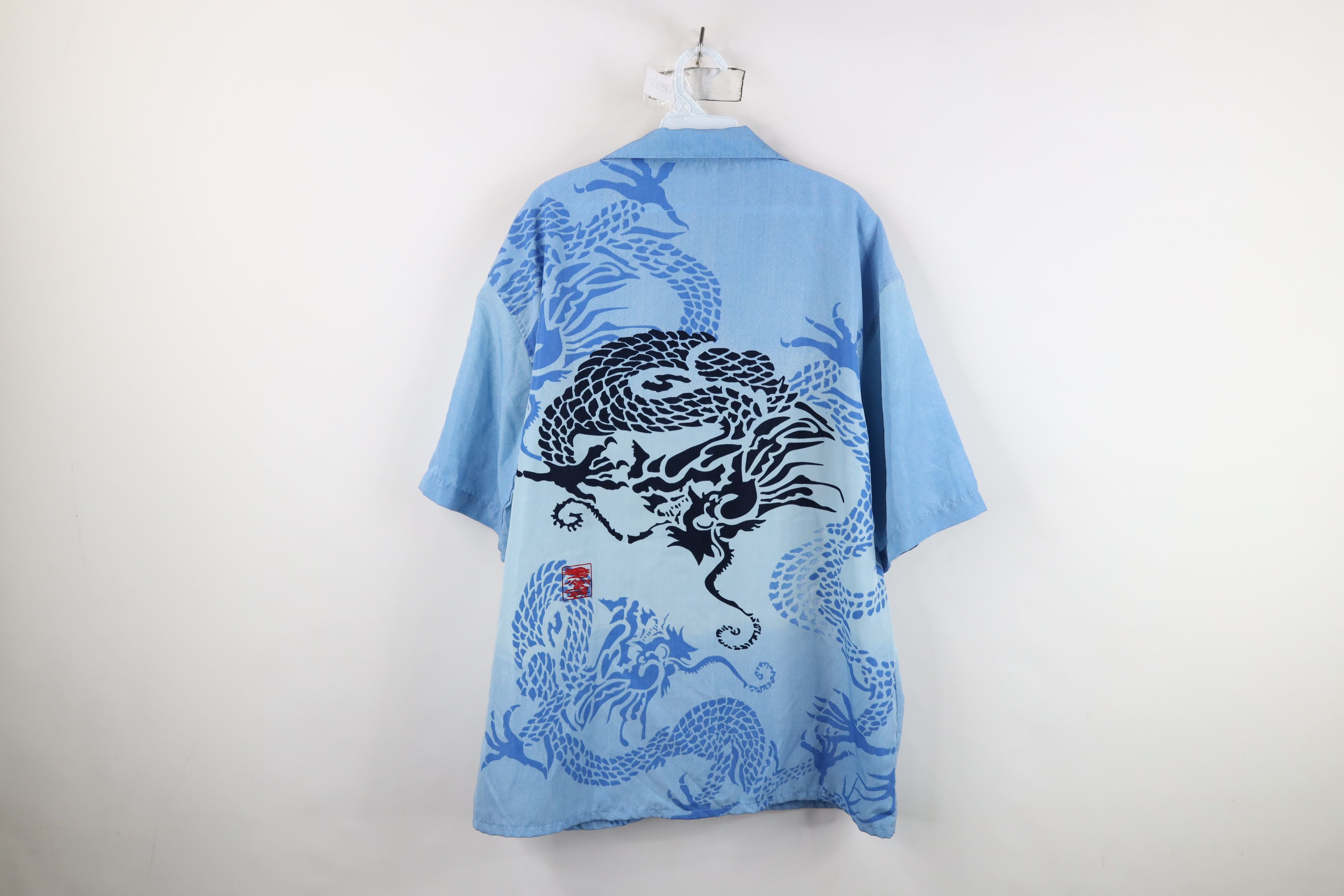 Vintage Vintage 90s Y2K Streetwear Dragon Looped Collar Button Shirt Size US L / EU 52-54 / 3 - 12 Thumbnail