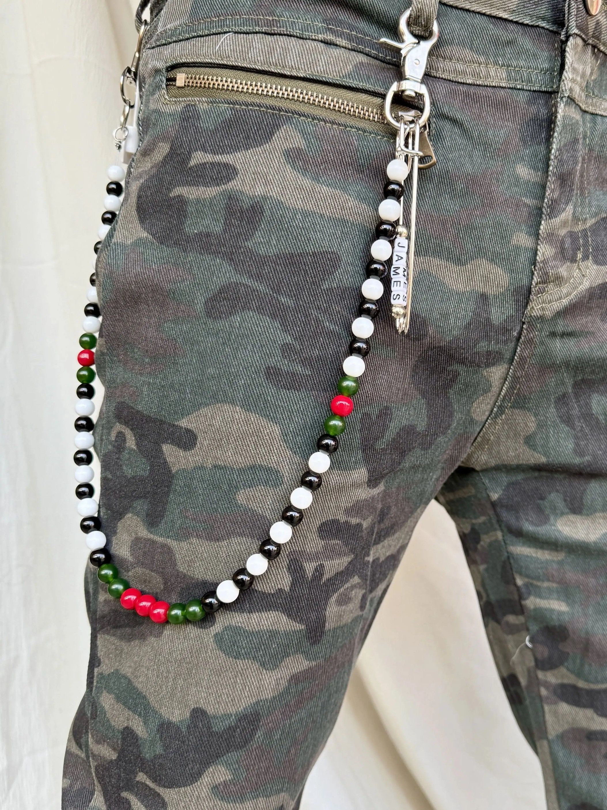 Jewelry Customizable Name Colourful Bead Pants Chain Size ONE SIZE - 1 Thumbnail