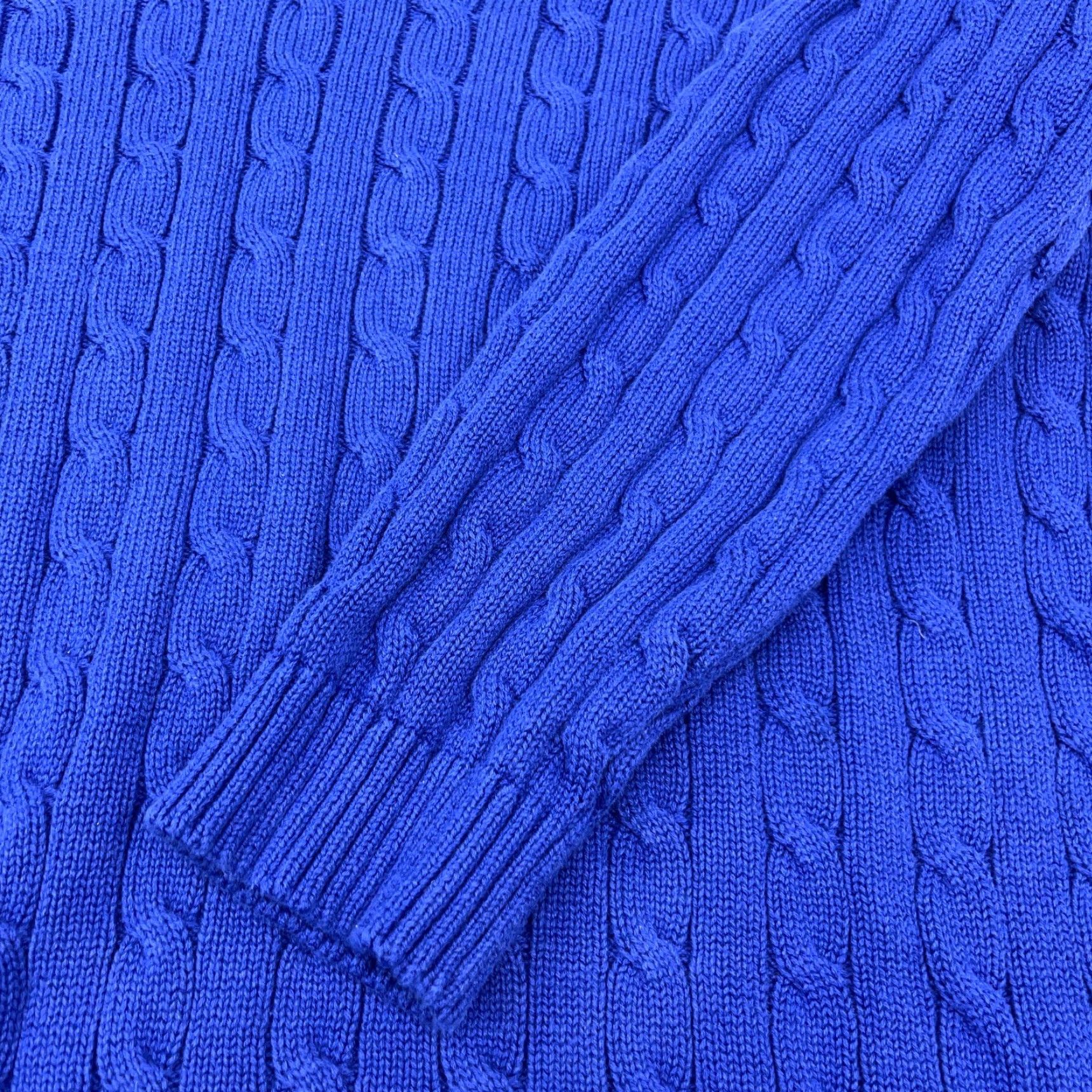 Ralph Lauren VINTAGE Lauren Ralph Lauren Sweater Women 1X Blue Cable-Knit V-Neck Pullover Regular Fit All Seasons Womens Women Size XL / US 12-14 / IT 48-50 - 5 Thumbnail
