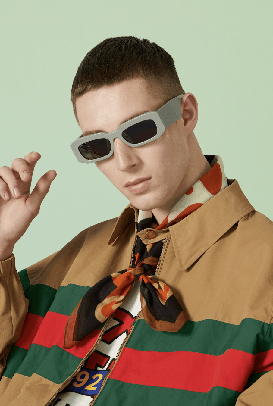 image of New Gucci Gg1426S - 004 Sunglasses in Sage, Men's