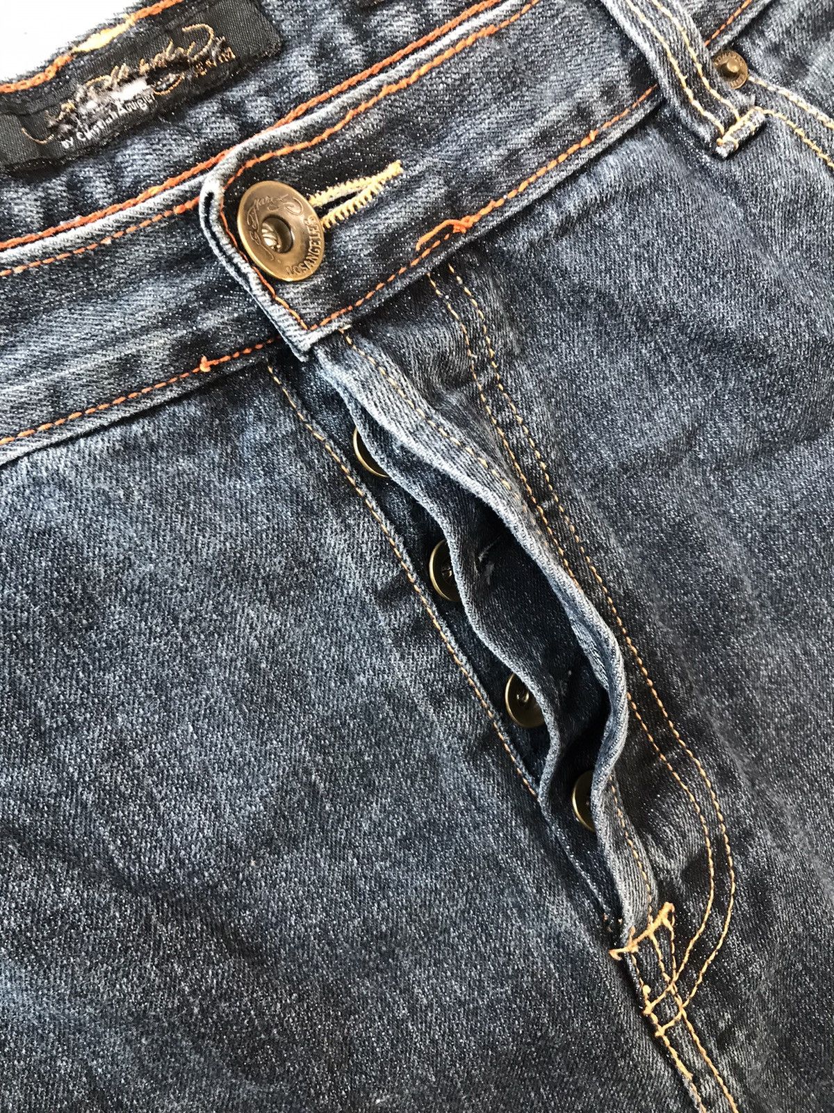 Christian Audigier × Ed Hardy × Vintage Vintage Edhardy crazy embroidered denim jort Size US 42 / EU 58 - 5 Thumbnail