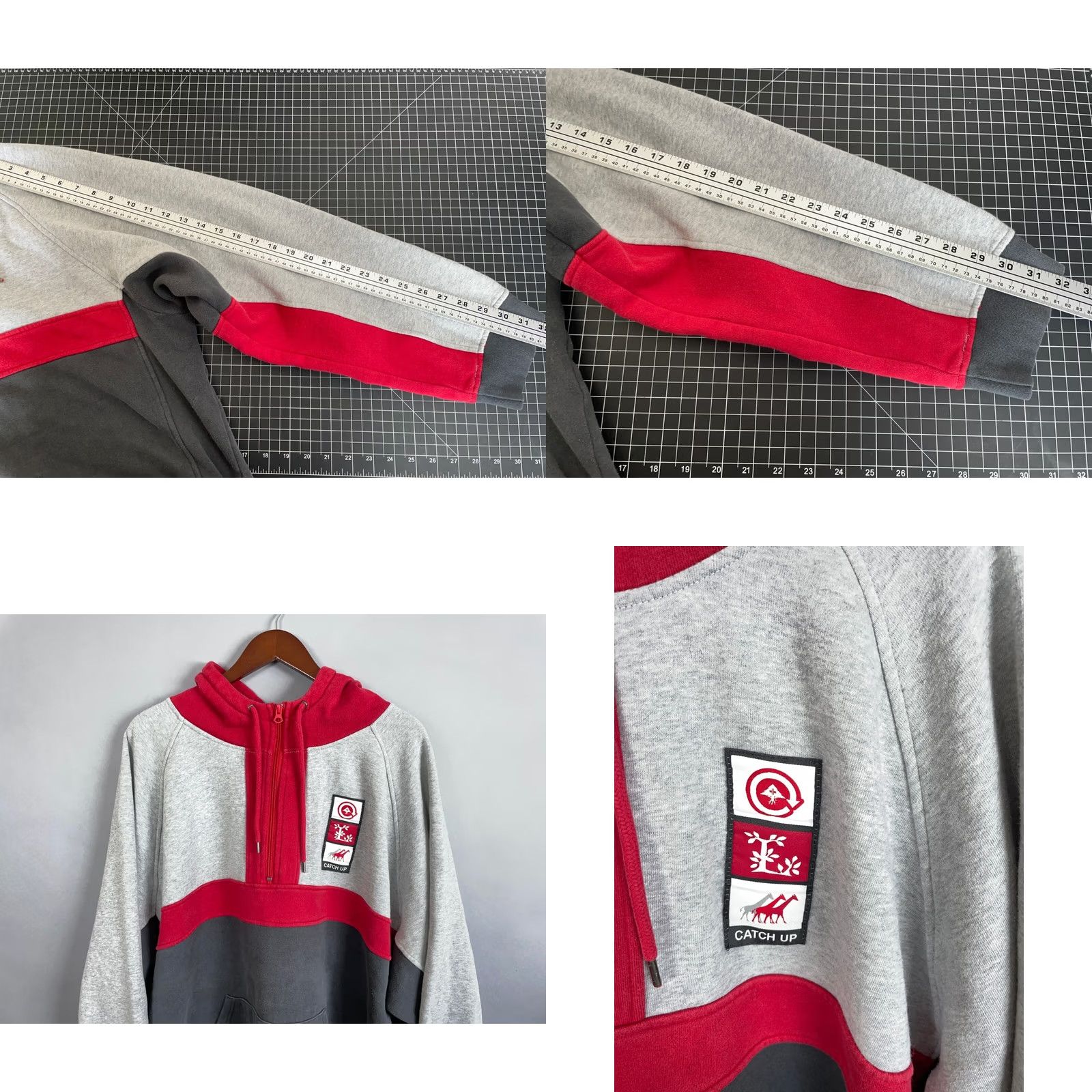 Vintage LRG Hoodie Men's 4XL Gray 1/4 Zip Heavyweight Sweatshirt Pullover Crew Neck Long Sleeve Pockets Graphic Print Hip Hop Style Fir 4XL Mens Size US XXL / EU 58 / 5 - 8 Thumbnail