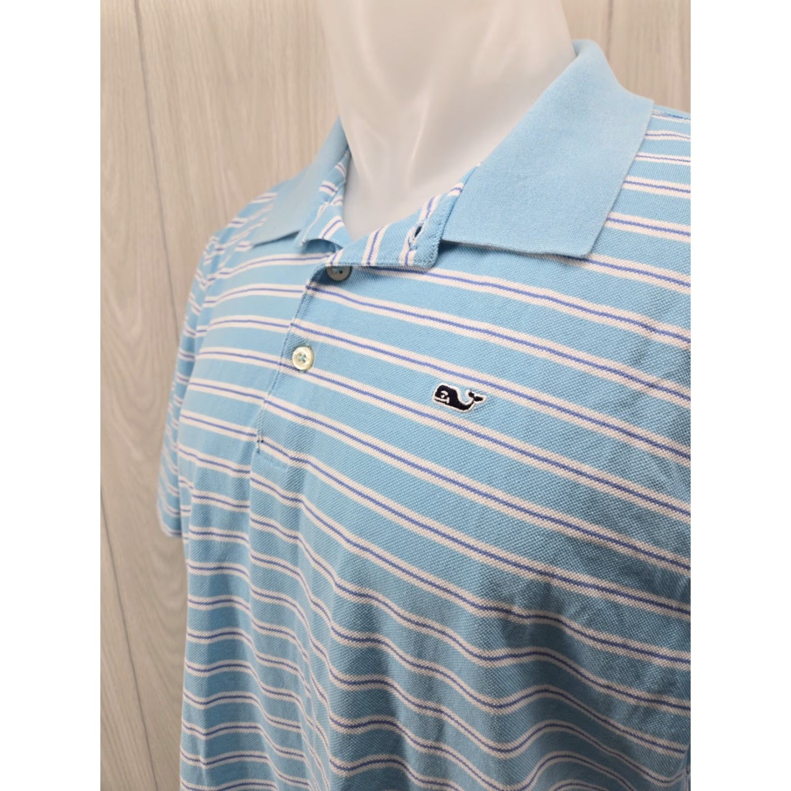 Vineyard Vines Vineyard Vines Polo Shirt Mens Size Large Blue White Striped Cotton Size US L / EU 52-54 / 3 - 4 Thumbnail
