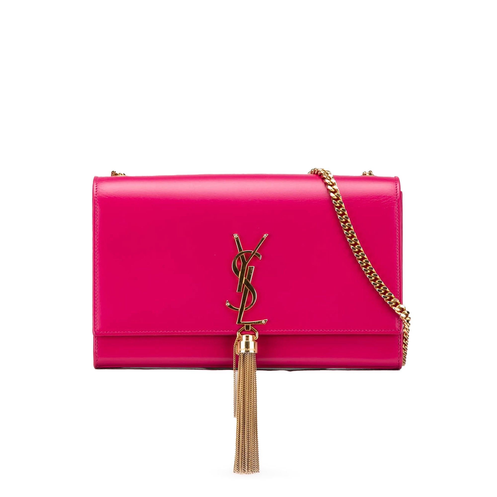 Saint Laurent Paris Saint Laurent Medium Smooth Calfskin Classic Monogram Kate Tassel Crossbody Pink Size ONE SIZE - 1 Thumbnail