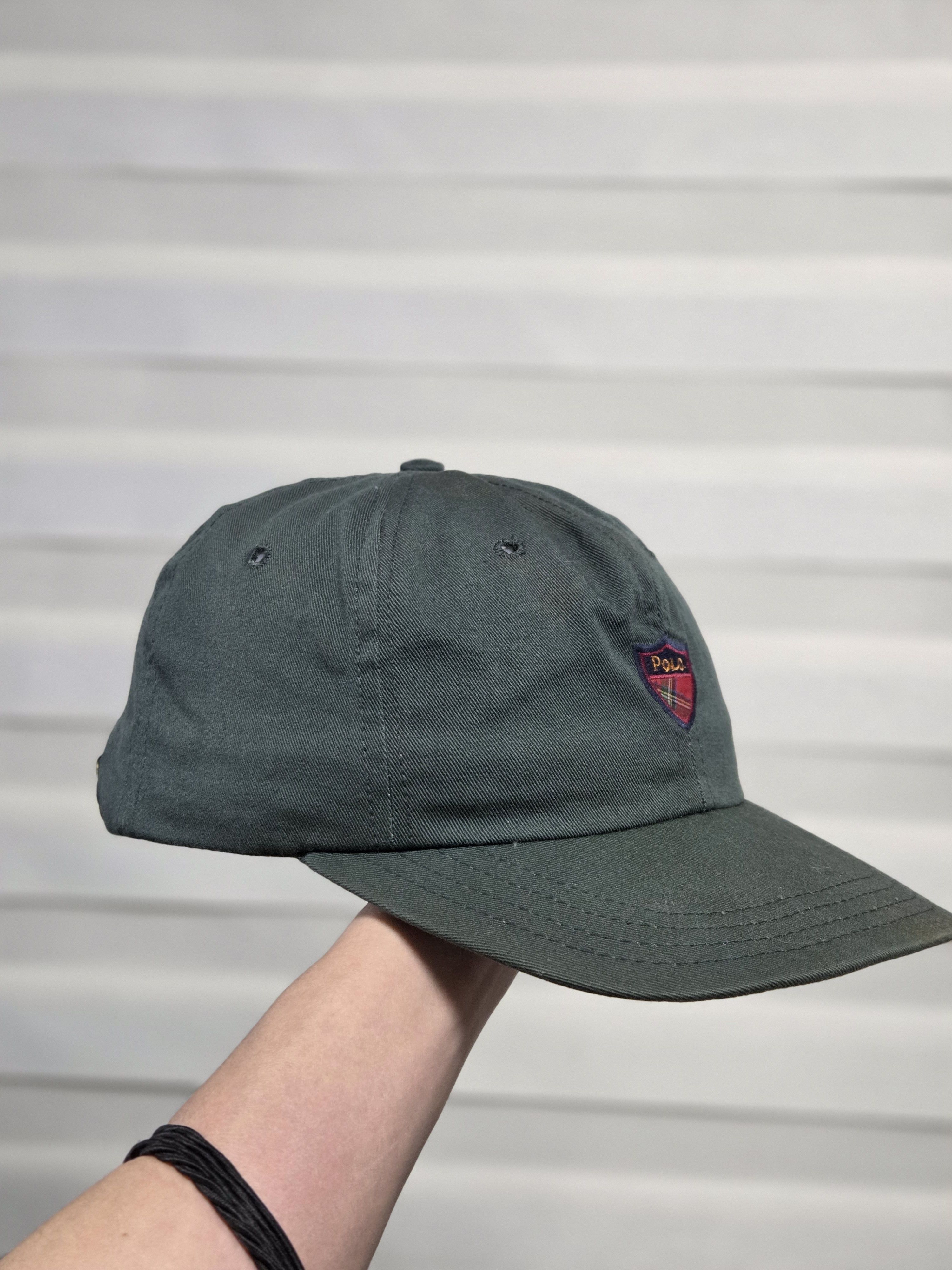 Polo Ralph Lauren Vintage Made in USA Polo Shield Embroidered Check brim hat Size ONE SIZE - 4 Thumbnail