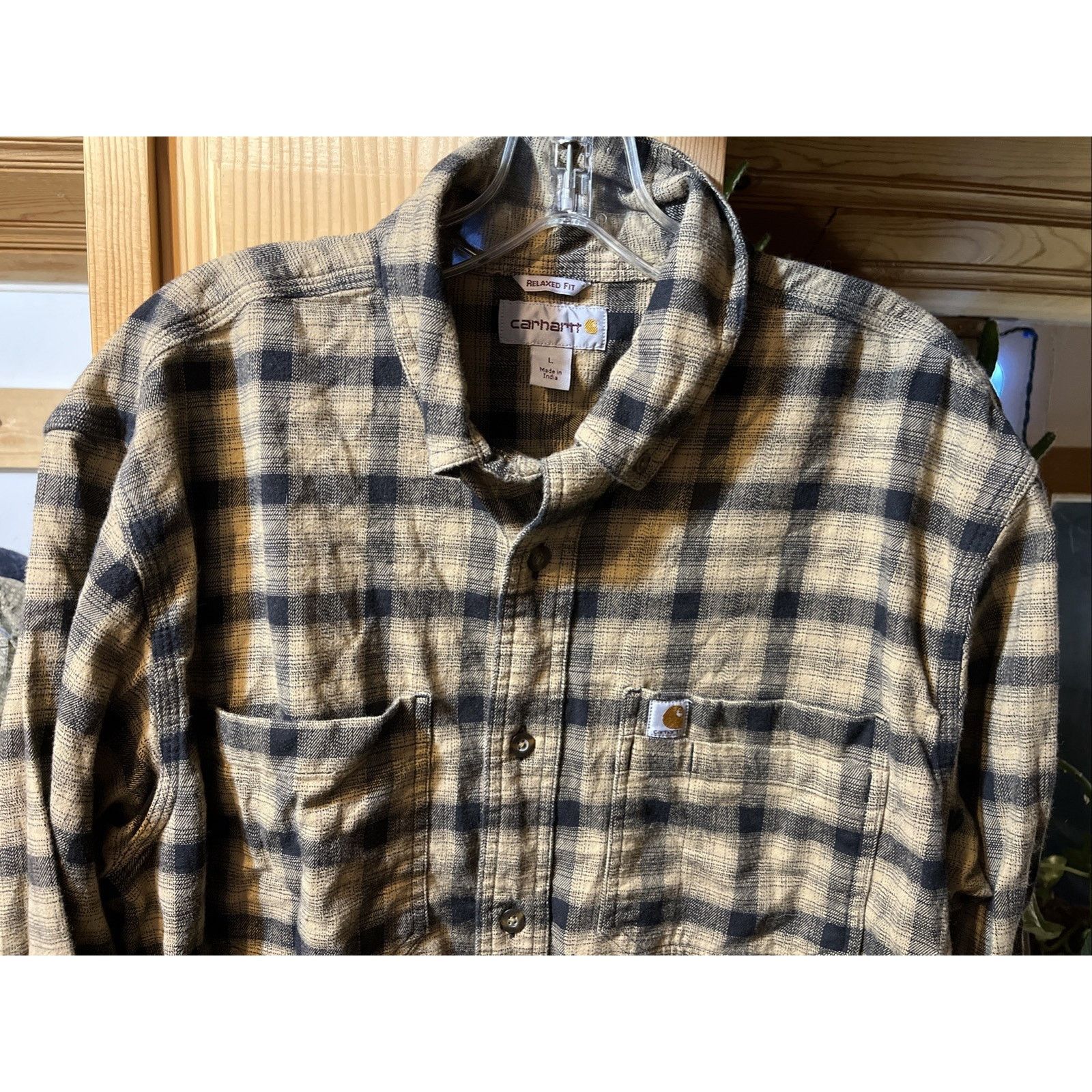 Carhartt Carhartt Shirt Mens L Brown Plaid Outdoor Relaxed Fit Button Size US L / EU 52-54 / 3 - 4 Thumbnail