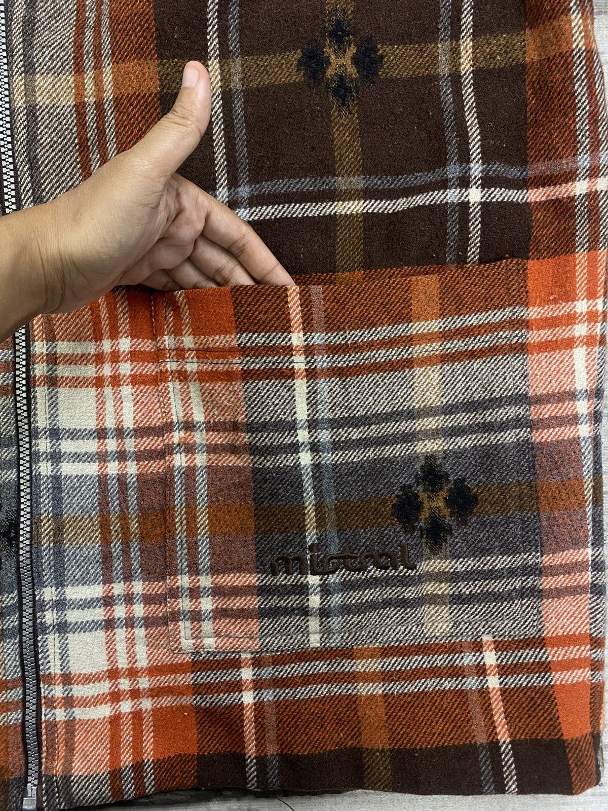 Portuguese Flannel × Vintage Vintage Mistral Made In Portugal Orange Checker Flannel Size US L / EU 52-54 / 3 - 10 Thumbnail