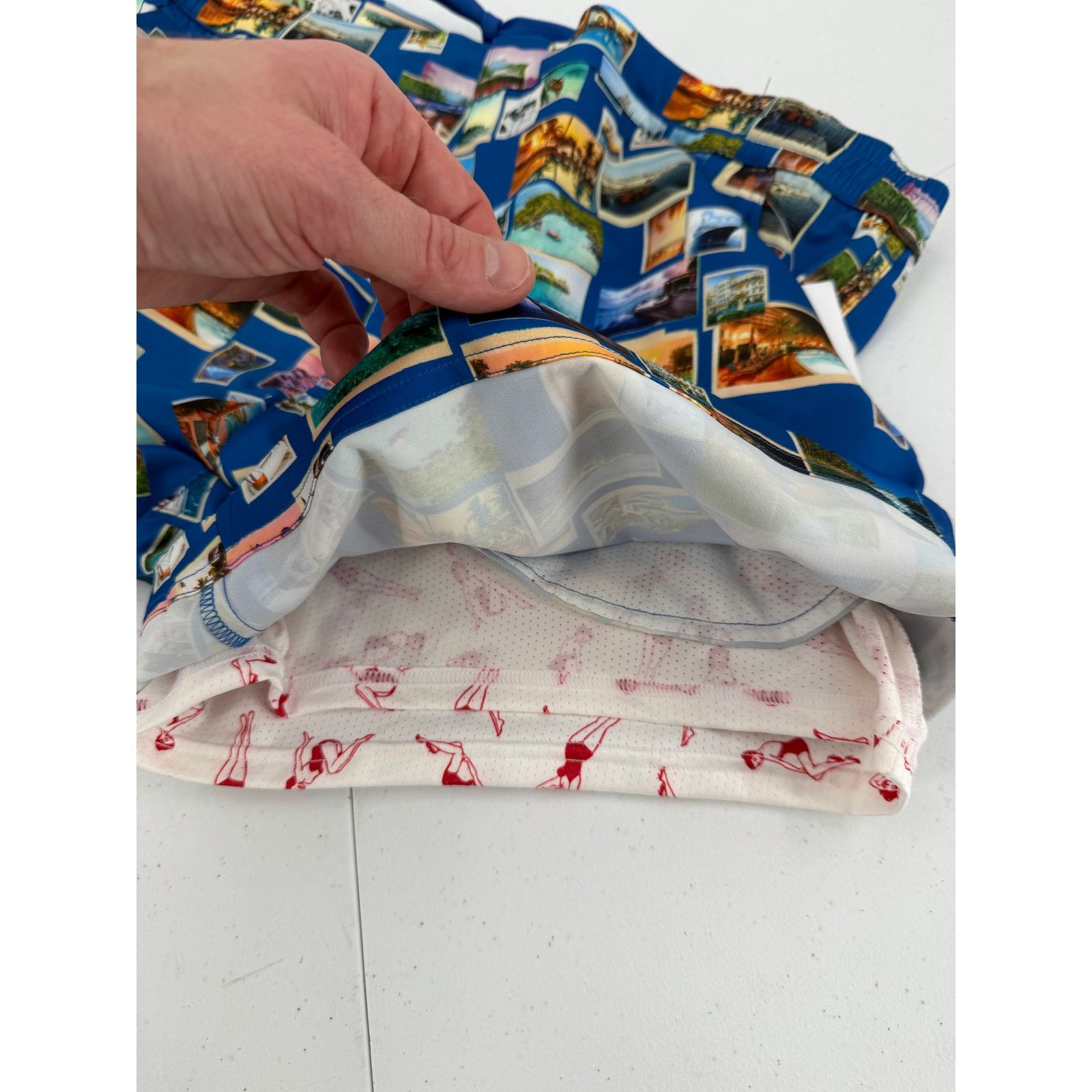 Robert Graham NWT Robert Graham Quick Dry Blue Postcards Swim Trunks Size US 39 - 6 Thumbnail
