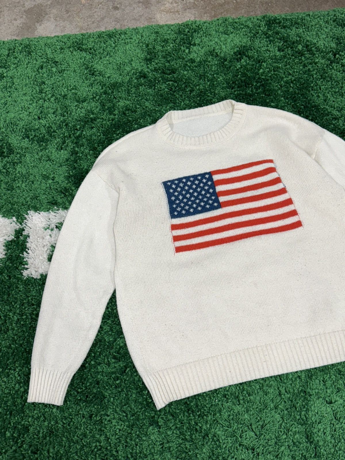 Vintage Vintage USA Flag America Knit Sweater XL 90s 80s Size US XL / EU 56 / 4 - 3 Thumbnail