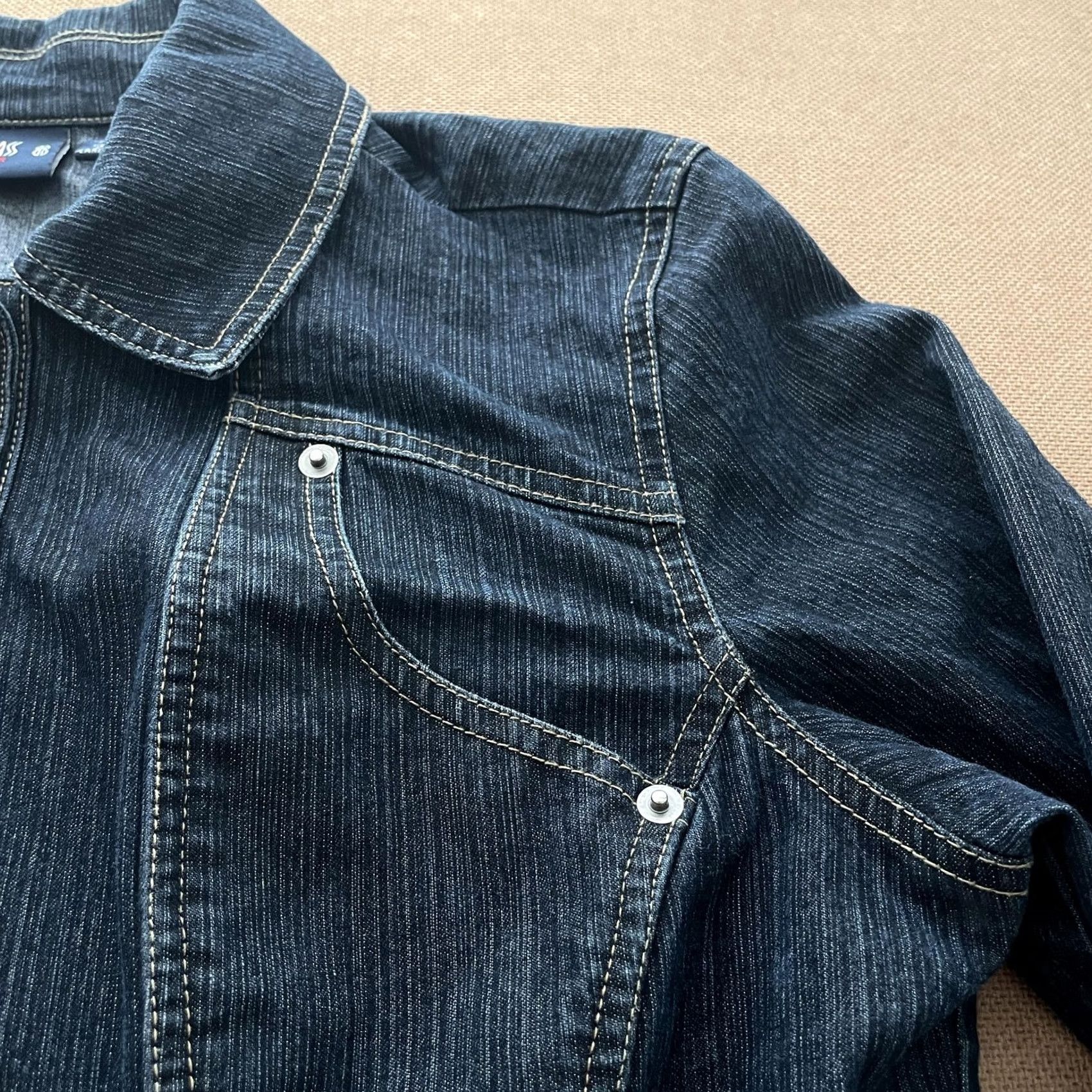 Bill Blass Bill Blass Jeanswear Jacket Womens Petite Medium Blue Denim Western Fitted PM Jacket Size 32" / US 10 / IT 46 - 5 Thumbnail