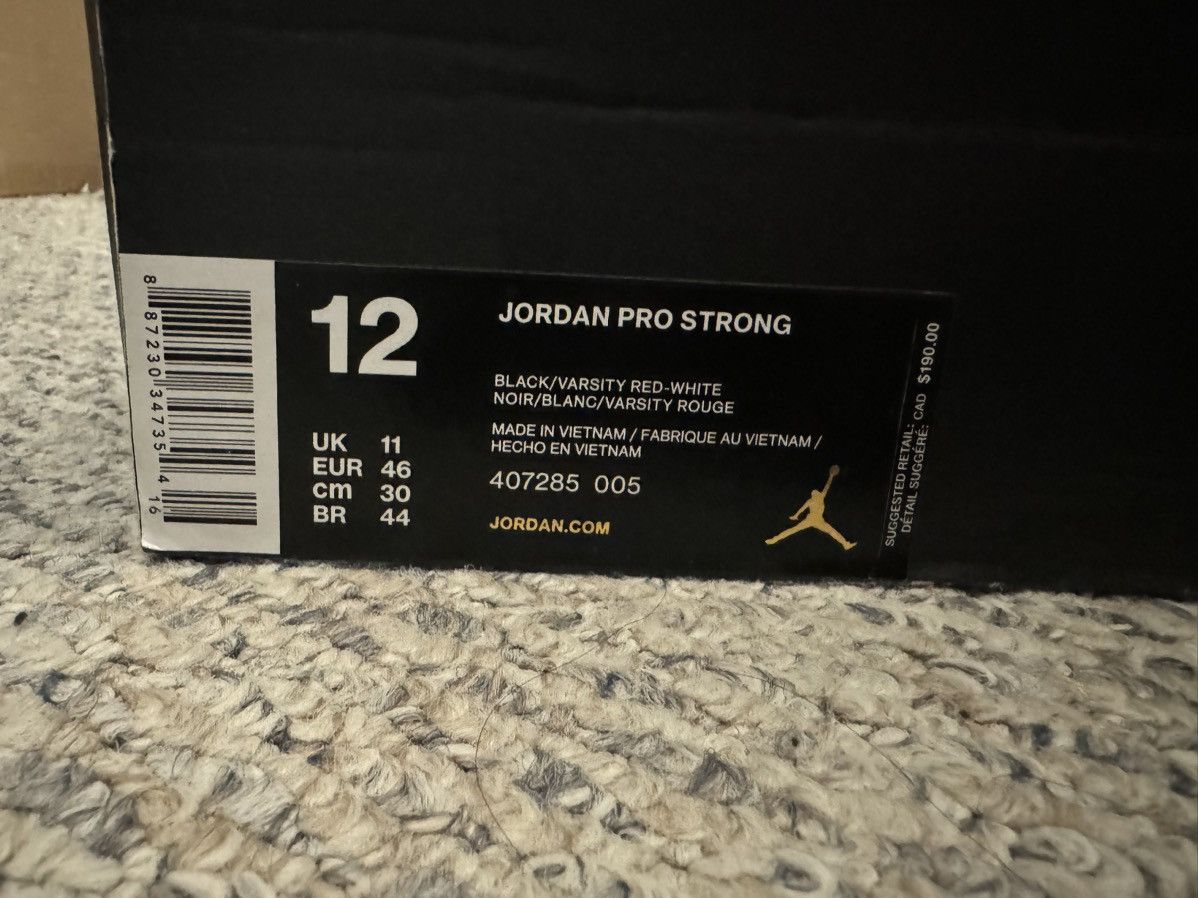 Jordan Brand Jordan Pro Strong “ Black Varsity Red” Size US 12 / EU 45 - 6 Thumbnail