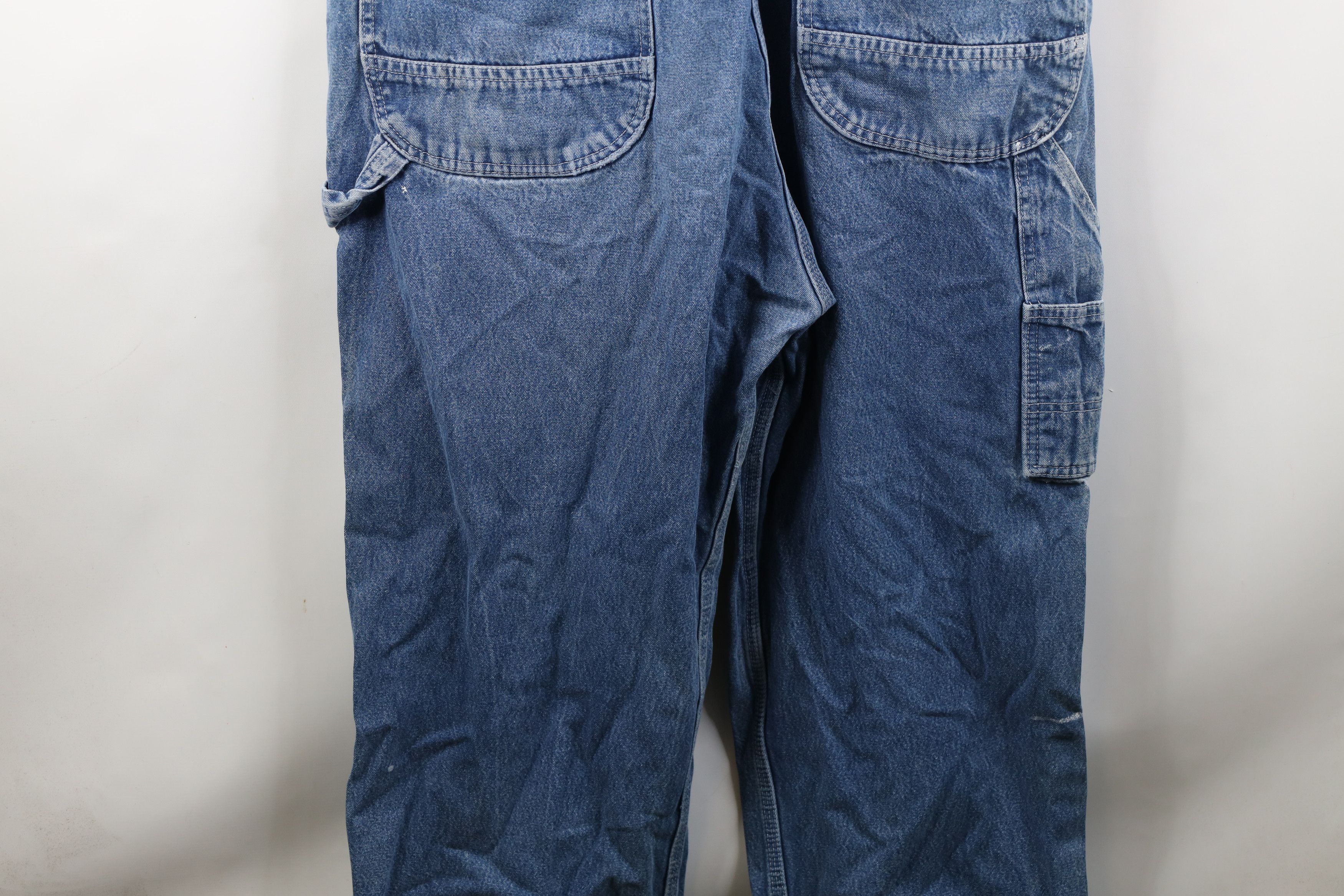 Vintage Vintage 90s Streetwear Thrashed Wide Leg Denim Overalls Size US 42 / EU 58 - 20 Thumbnail