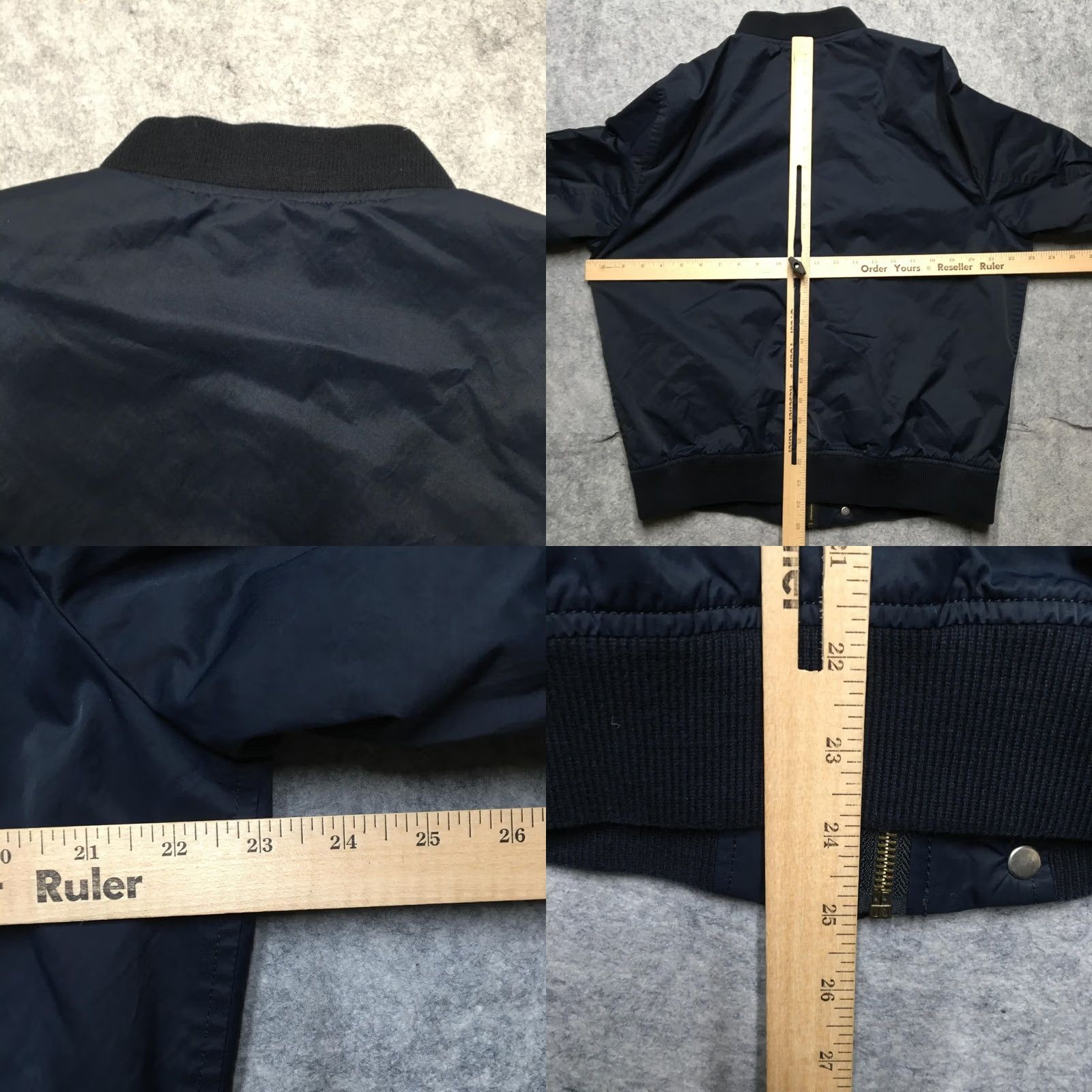 Wallace & Barnes Wallace & Barnes Jacket Mens L Blue Nylon Bomber Full Zip Lined Ribbed Hem Casual Travel Size US L / EU 52-54 / 3 - 8 Thumbnail