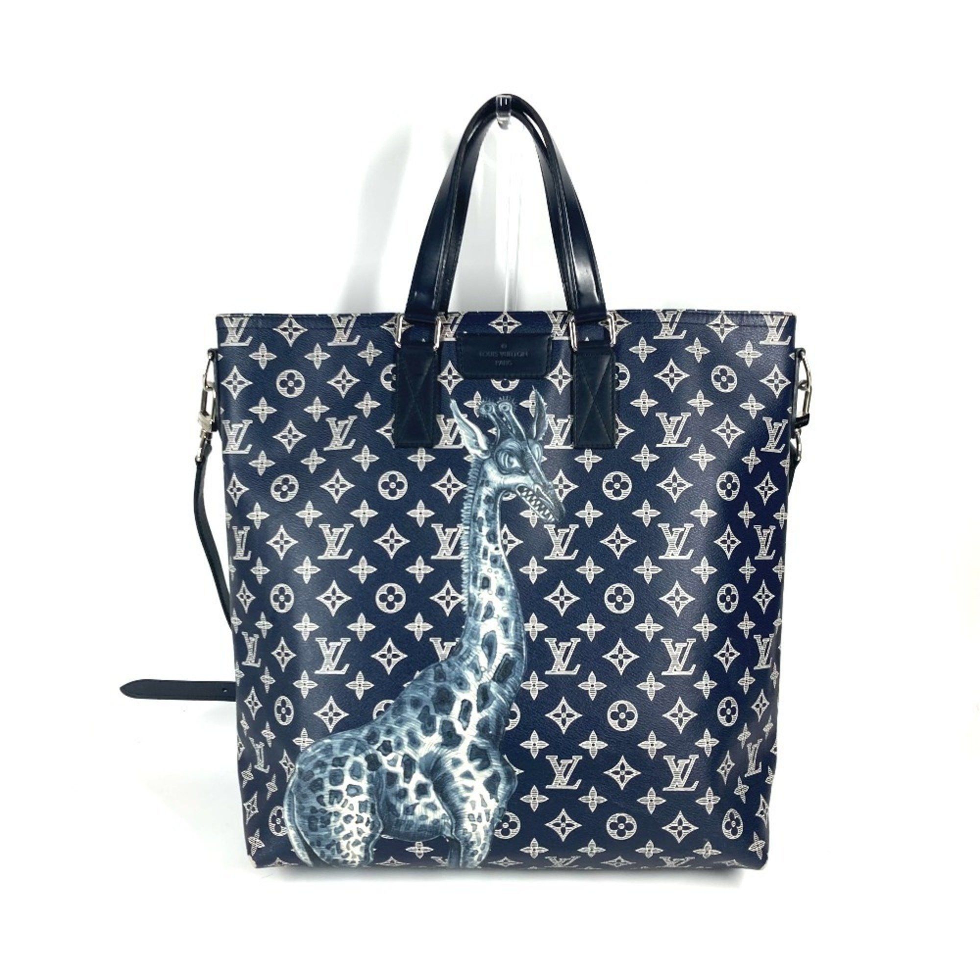 Louis Vuitton M54127 Monogram Savannah Jake And Dinos Chapman 2Way Bag Shoulder Crossbody Tote Canvas Men's Ankle Navy