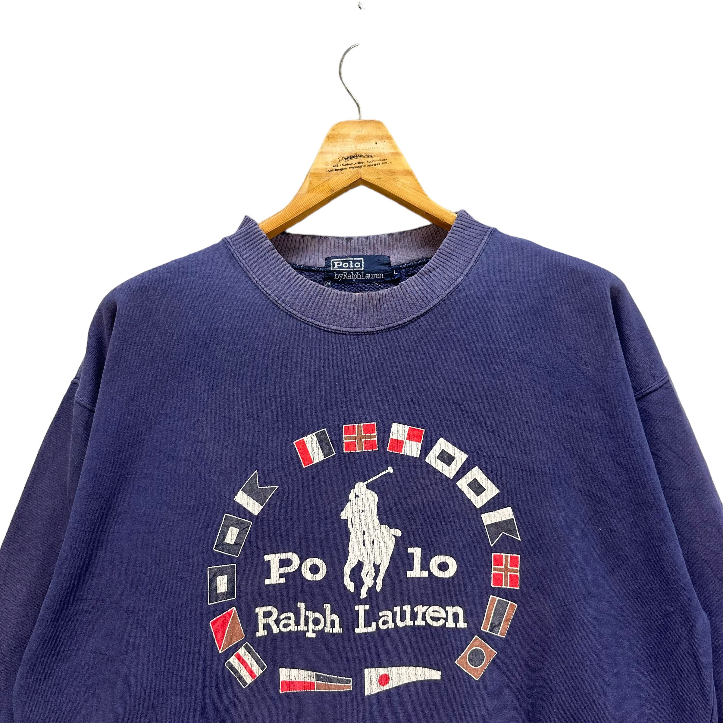 Polo Ralph Lauren TRASHED🔥 POLO RALPH LAUREN BIG LOGO SWEATSHIRTS #7749-168 Size US L / EU 52-54 / 3 - 2 Thumbnail
