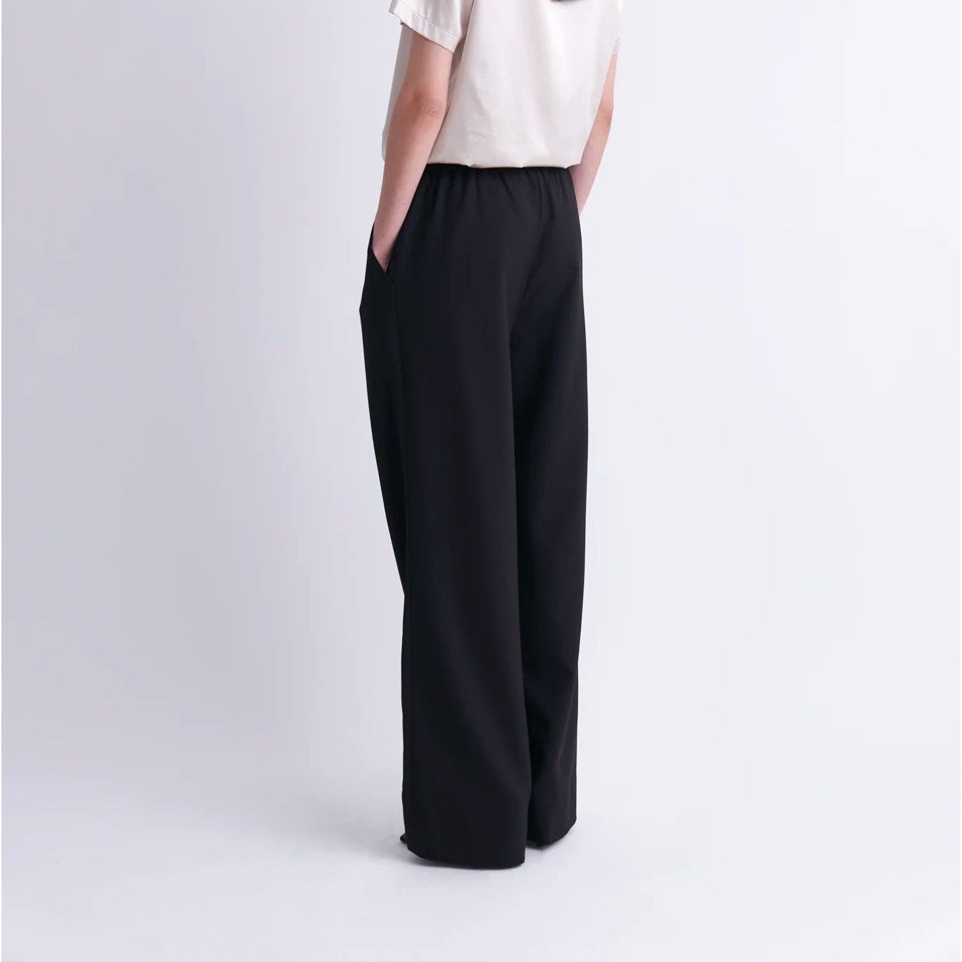Other ZINŌ Nino Black Wool Blend Elastic Waist Trouser $381 EUC S Size 28" / US 6 / IT 42 - 5 Thumbnail