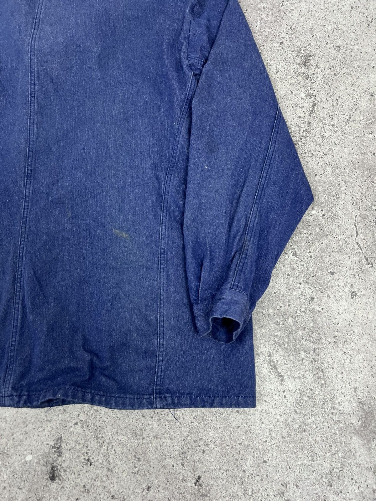 Other Vintage French Worker Work Jacket Cotton Blue Size US XL / EU 56 / 4 - 20 Thumbnail