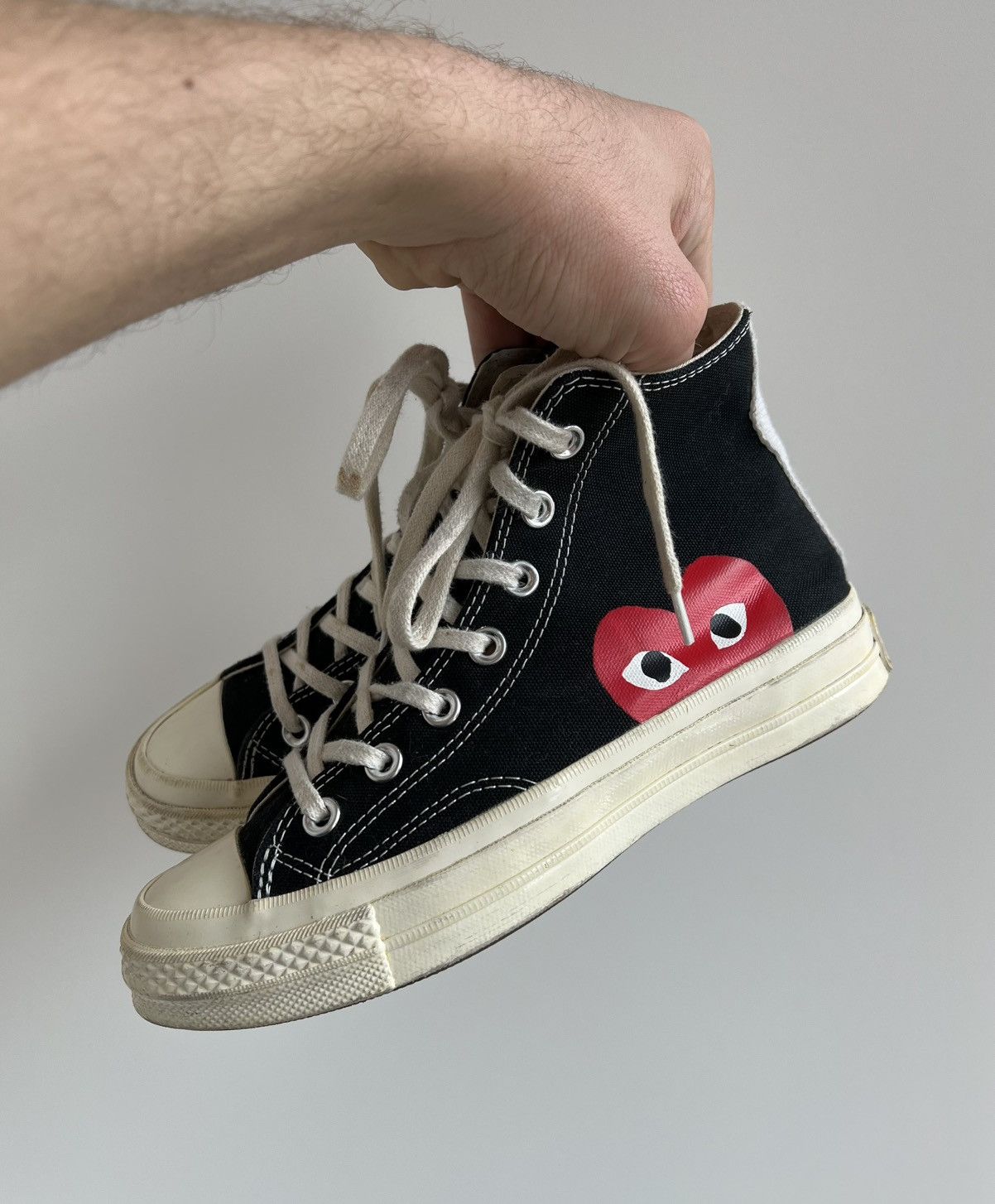 Comme des Garcons × Converse Converse x CDG Play Comme Des Garçons Black High Sneakers Size US 6 / IT 36 - 3 Thumbnail