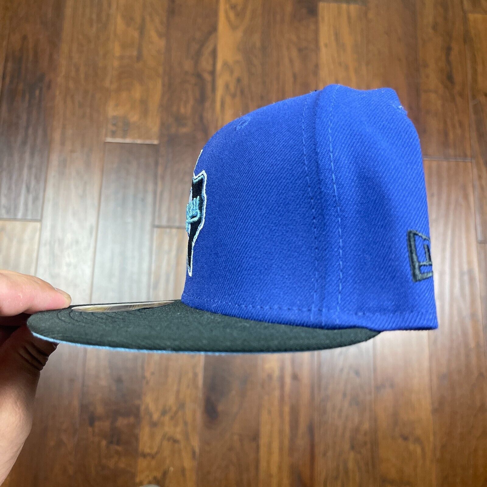 New Era Texas Rangers New Era Blue Black Fitted Hat Cap Size 7 1/4 Size ONE SIZE - 4 Thumbnail
