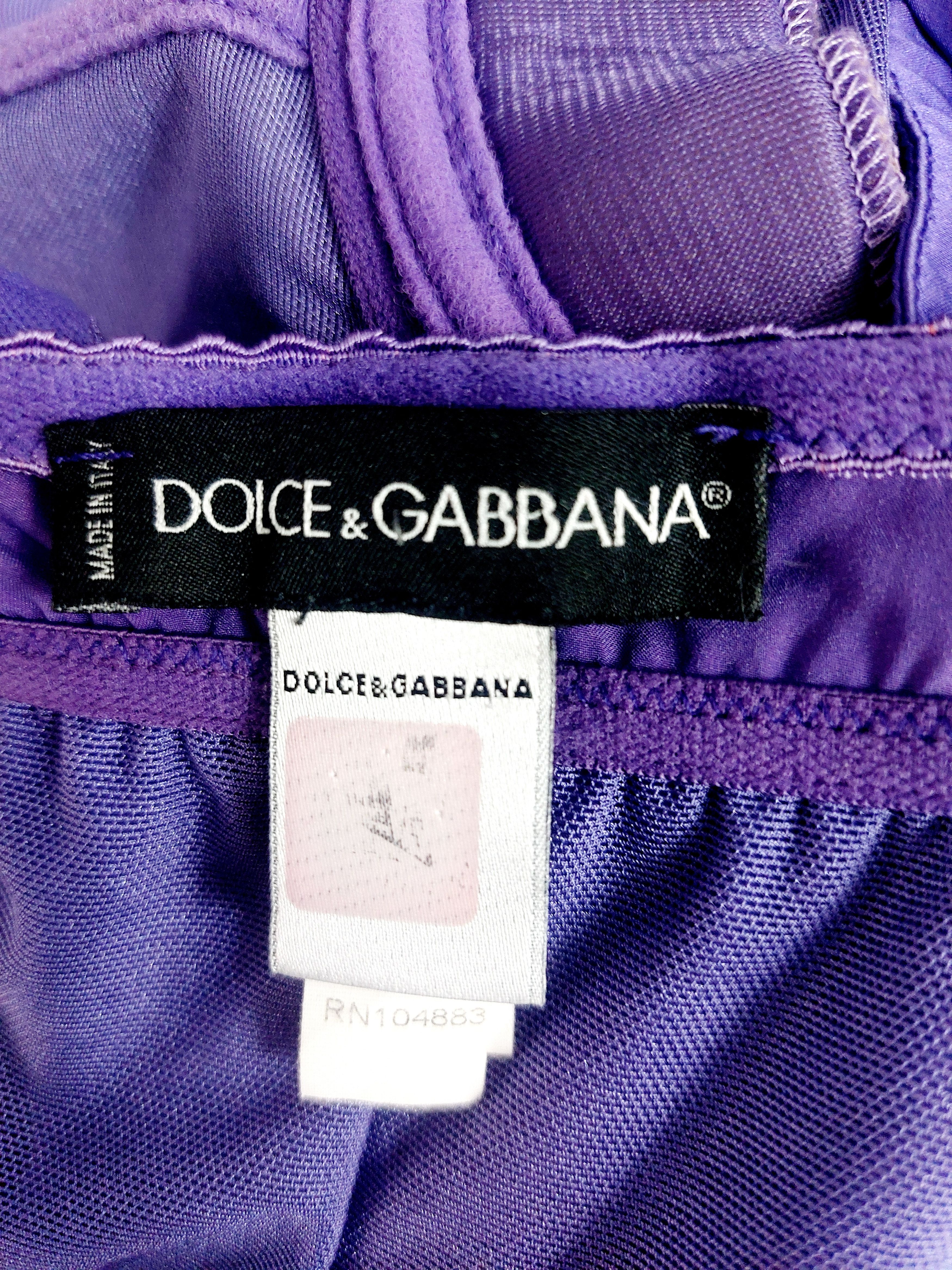Dolce & Gabbana Dolce and Gabbana D&G Silk Purple Silver Metallic Corset Size L / US 10 / IT 46 - 10 Thumbnail