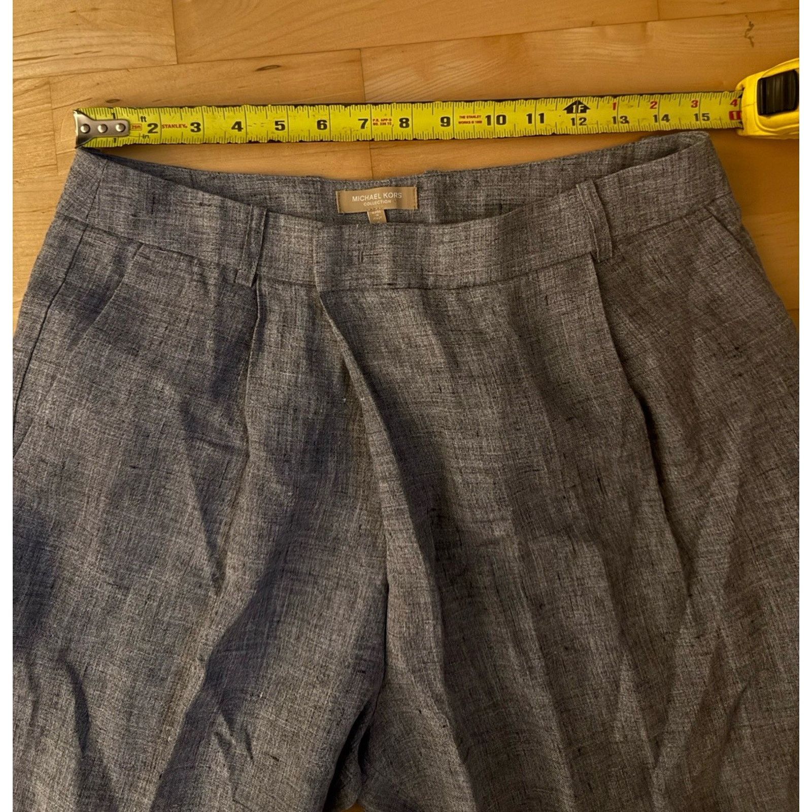 Michael Kors Michael Kors Collection Linen Cropped Trousers Pants Grey 8 Size 30" / US 8 / IT 44 - 5 Thumbnail