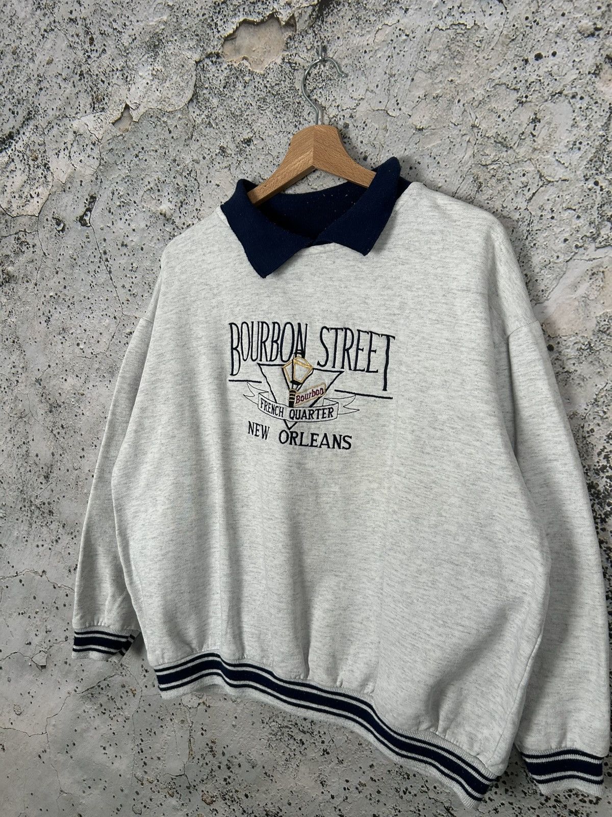 Vintage Bourbon Street New Orleans Crewneck Polo Vintage 90s Baggy Size US XL / EU 56 / 4 - 2 Thumbnail