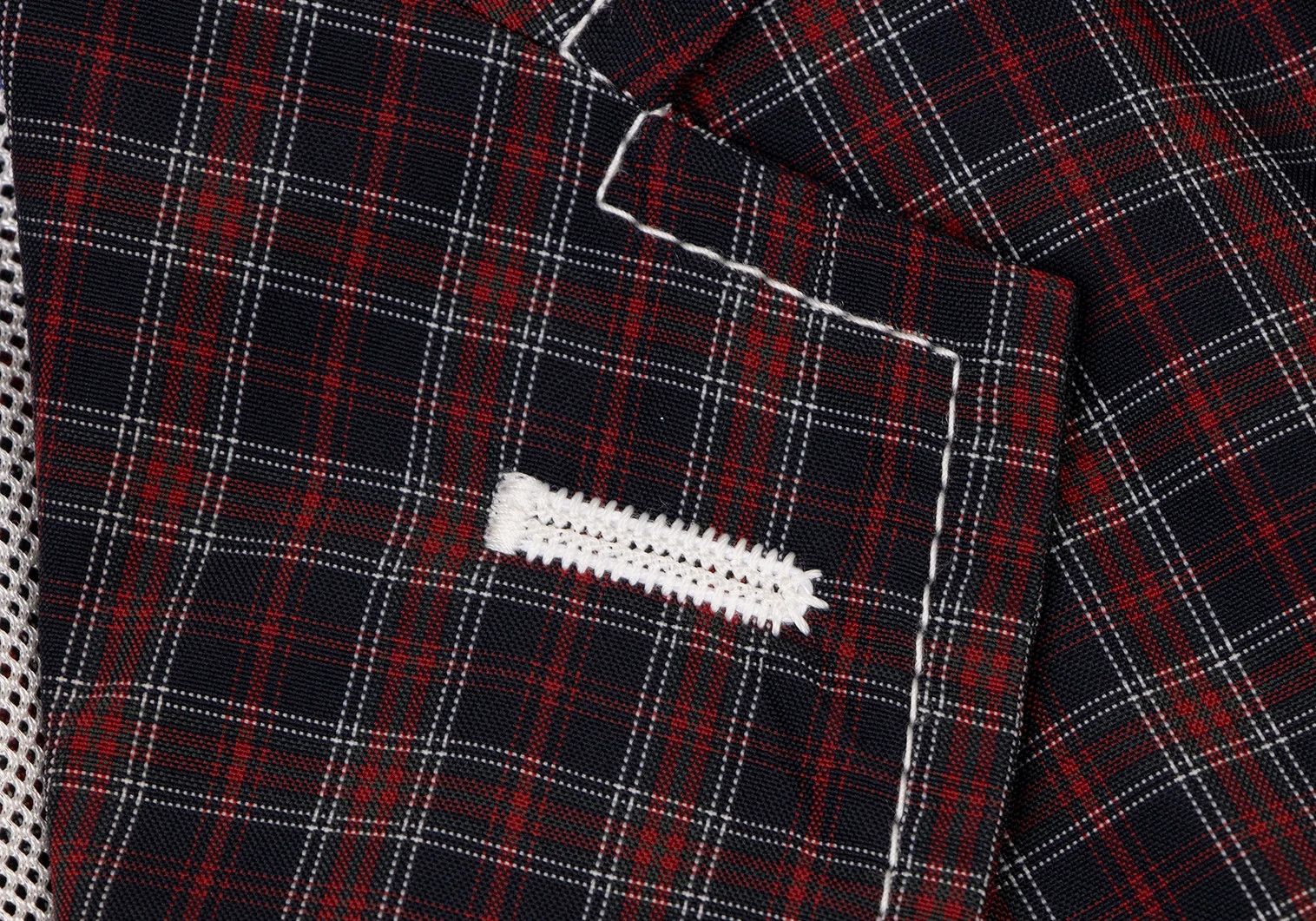 Junya Watanabe Mesh Lined Check Jacket in Navy and Red, Size S Size US S / EU 44-46 / 1 - 5 Thumbnail