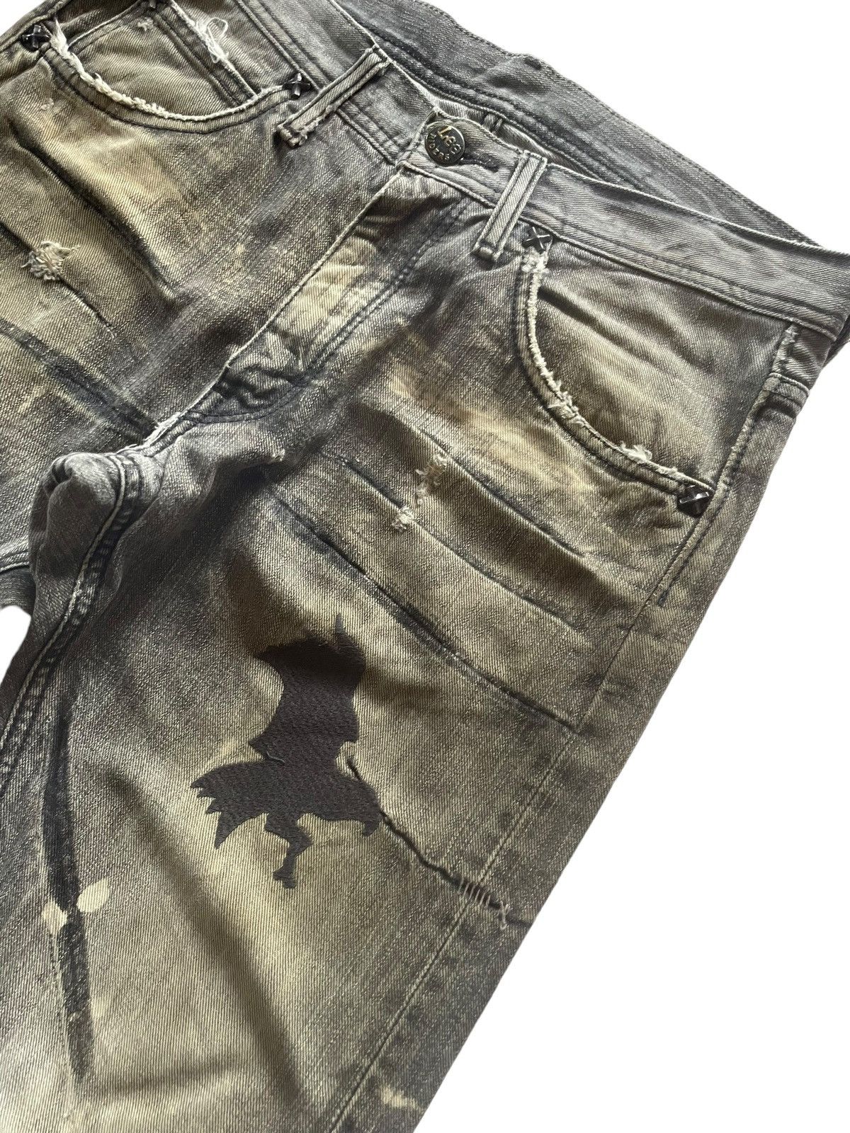 Hysteric Glamour × In The Attic × Lee Vintage Lee Japan Mud Claw Mark Distressed Denim Pants Size US 30 / EU 46 - 4 Thumbnail