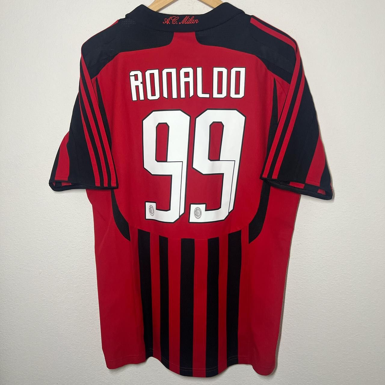 Adidas AC Milan Ronaldo 2007-2008 Home Jersey | Soccer Size US L / EU 52-54 / 3 - 1 Thumbnail