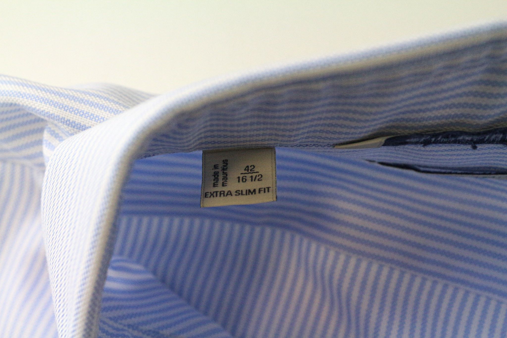 Suitsupply 42/16 1/2 Blue Cotton Extra Slim Striped Shirt 77427 Size 42R - 5 Thumbnail