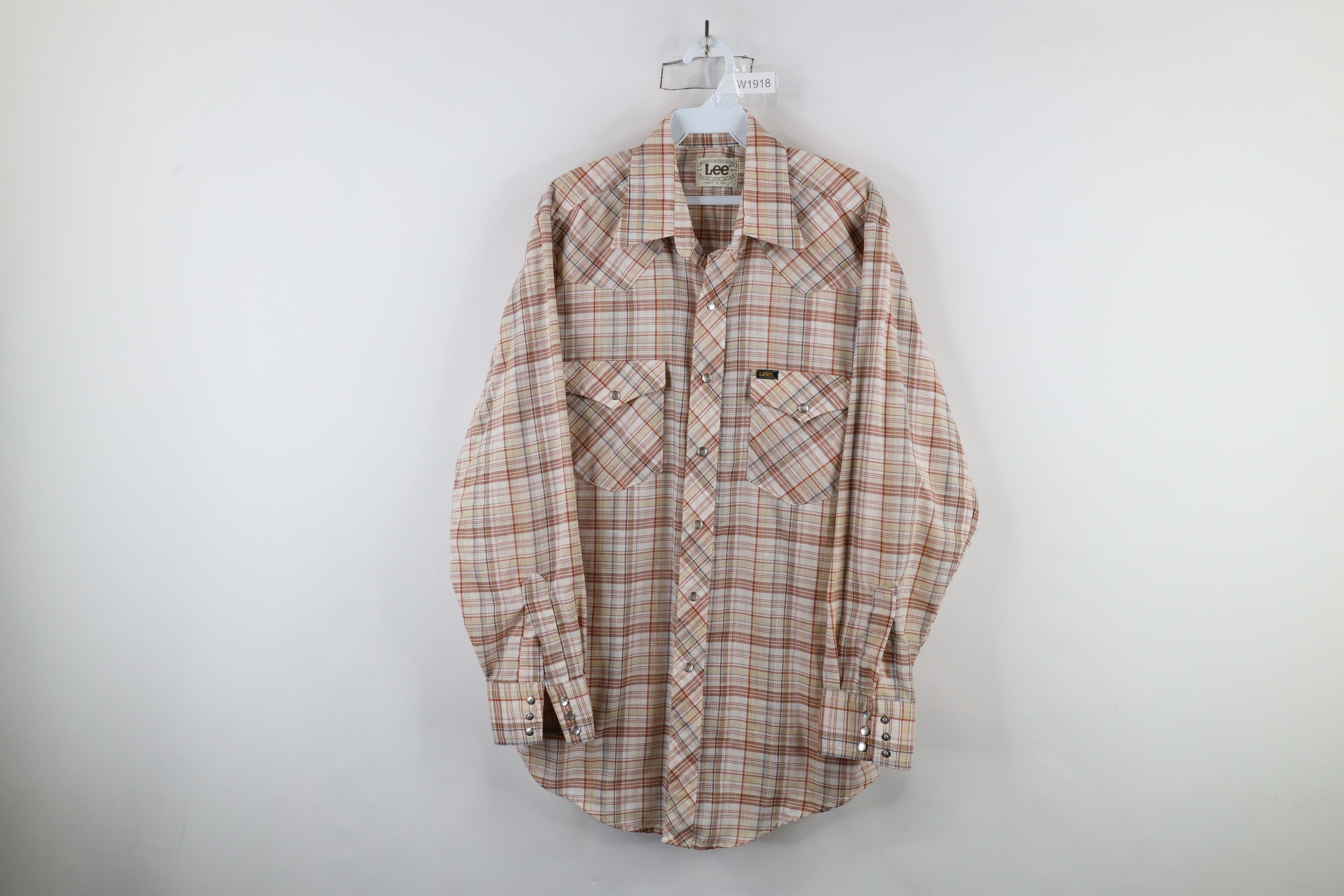 Lee × Vintage Vintage 70s Lee Western Collared Shirt Rainbow Plaid USA Size US M / EU 48-50 / 2 - 1 Thumbnail