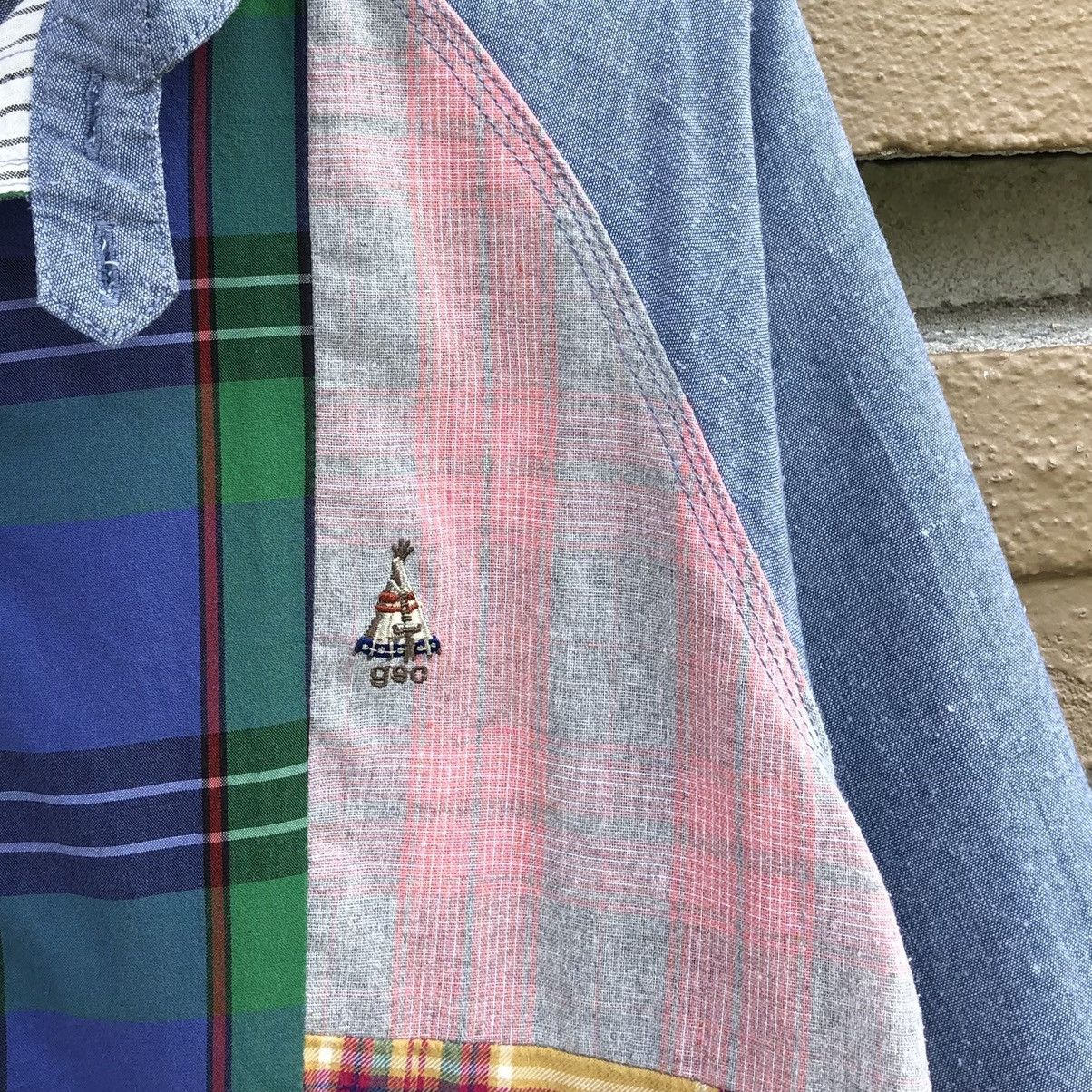 go slow caravan Go Slow Caravan PatchWork Flannel x chambray Shawl Shirt Size US L / EU 52-54 / 3 - 6 Thumbnail