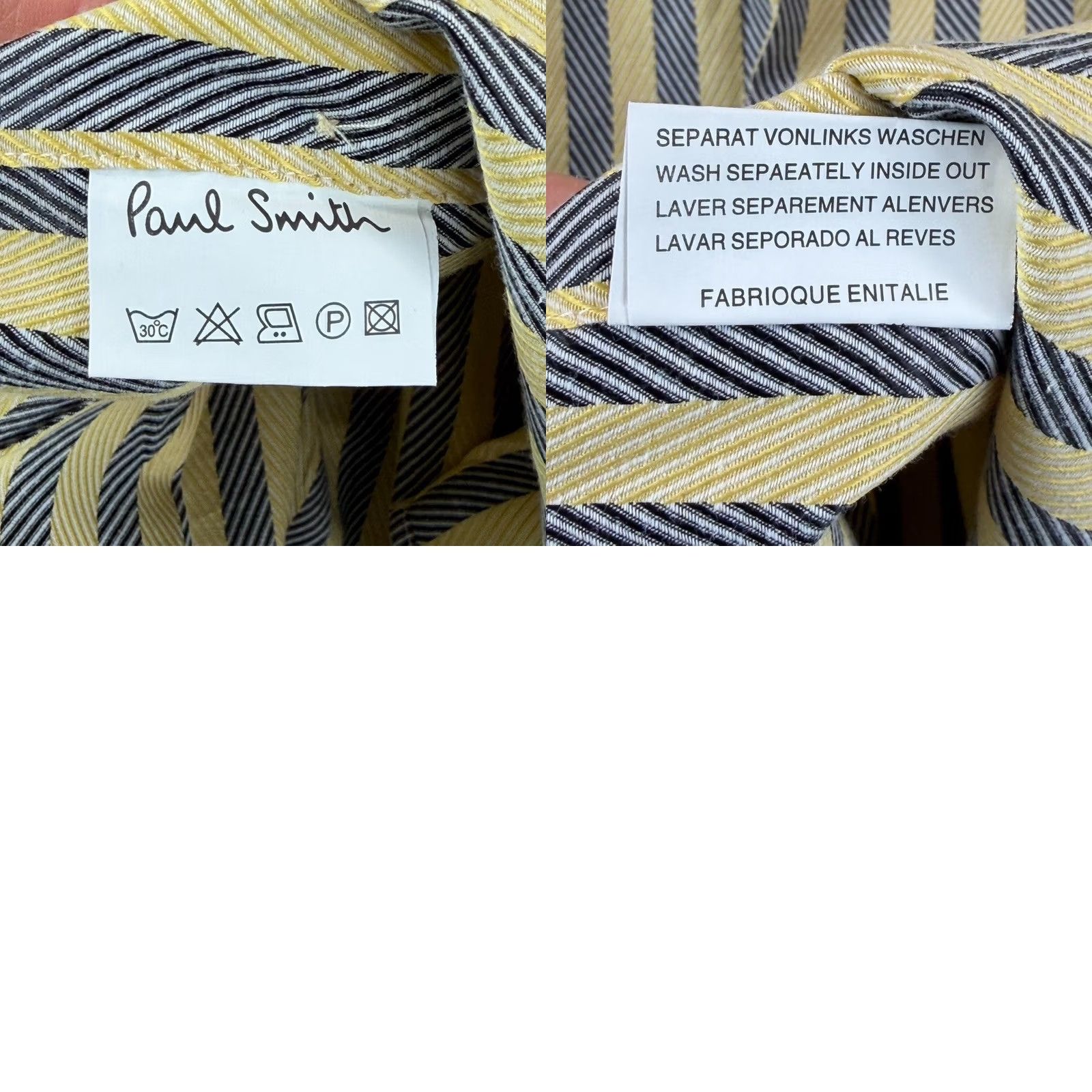 Paul Smith Paul Smith London Dress Shirt Mens 15.5 32-33 Black Gold Geometric Designer Italy NWOT Size 42R - 8 Thumbnail
