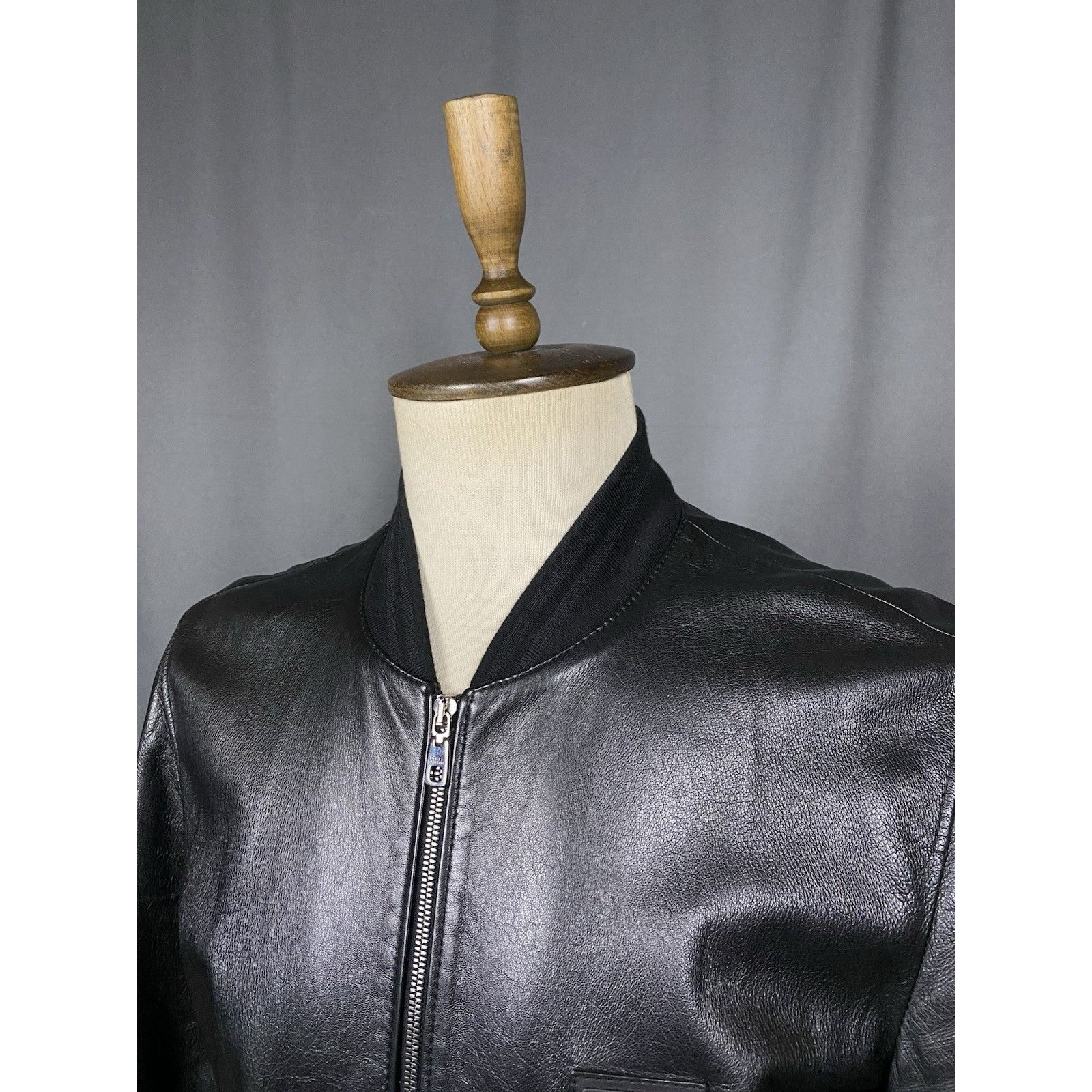 Dolce & Gabbana MINT! Dolce&Gabbana Men's Black Leather Bomber Jacket Size 5 Size US L / EU 52-54 / 3 - 5 Thumbnail