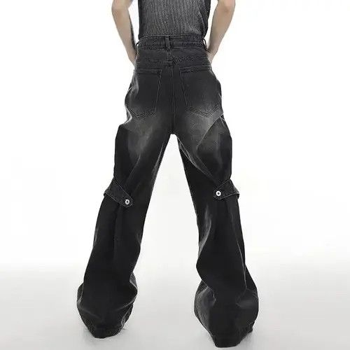 Japanese Brand × Vintage Deconstruct Wide Leg Washed Jeans Pants y2k Size US 32 / EU 48 - 3 Thumbnail