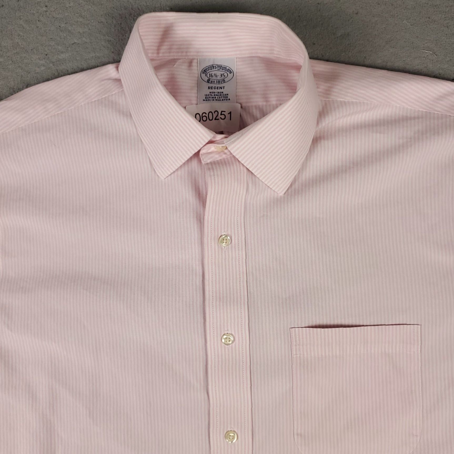 Brooks Brothers Brooks Brothers Dress Shirt Mens 16.5 Pink Striped Long Sleeve Button Up Regular Fit Size 42R - 2 Thumbnail