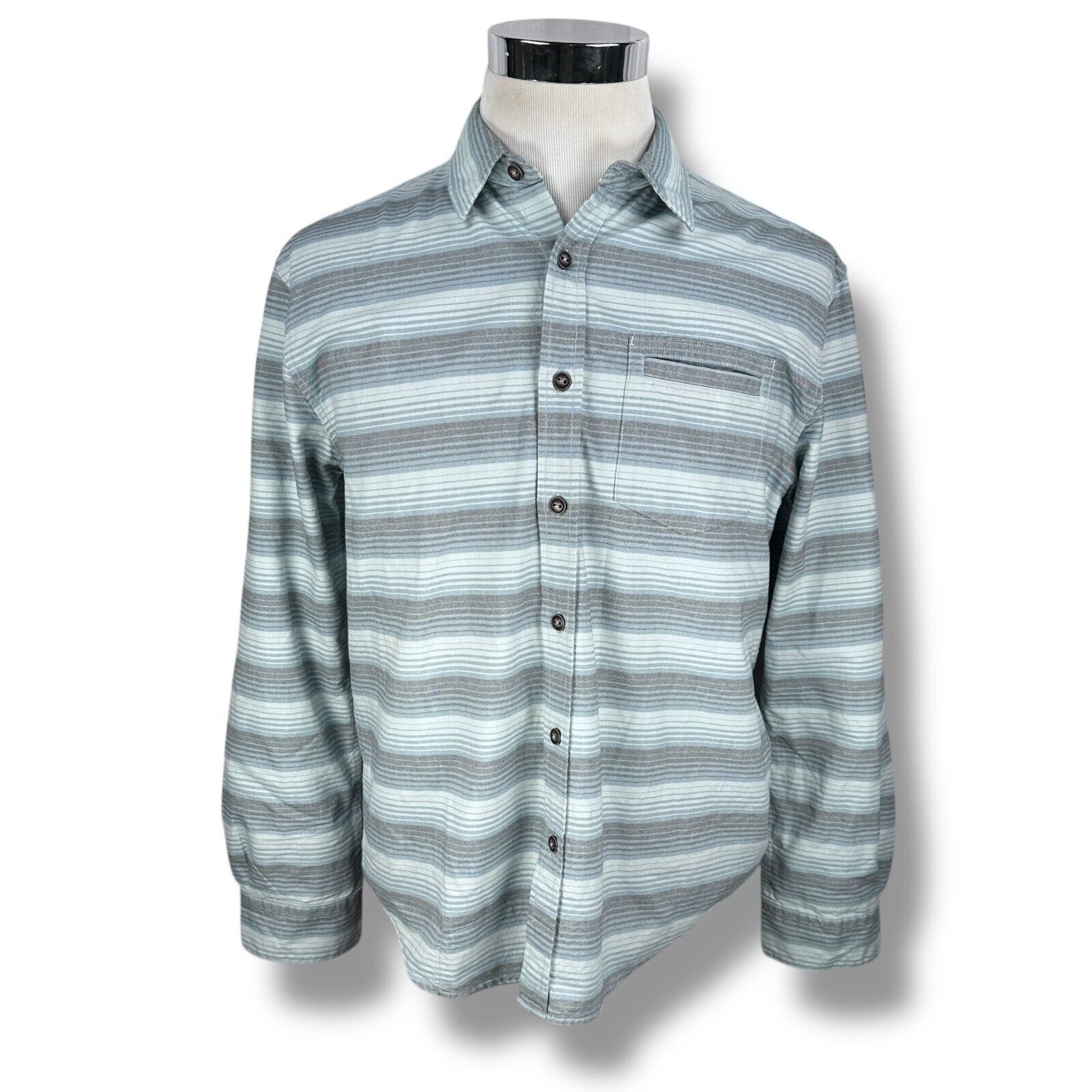 Howler Brothers Howler Bros Shirt Men's Medium Blue Gray Striped Button Up Size US M / EU 48-50 / 2 - 1 Thumbnail