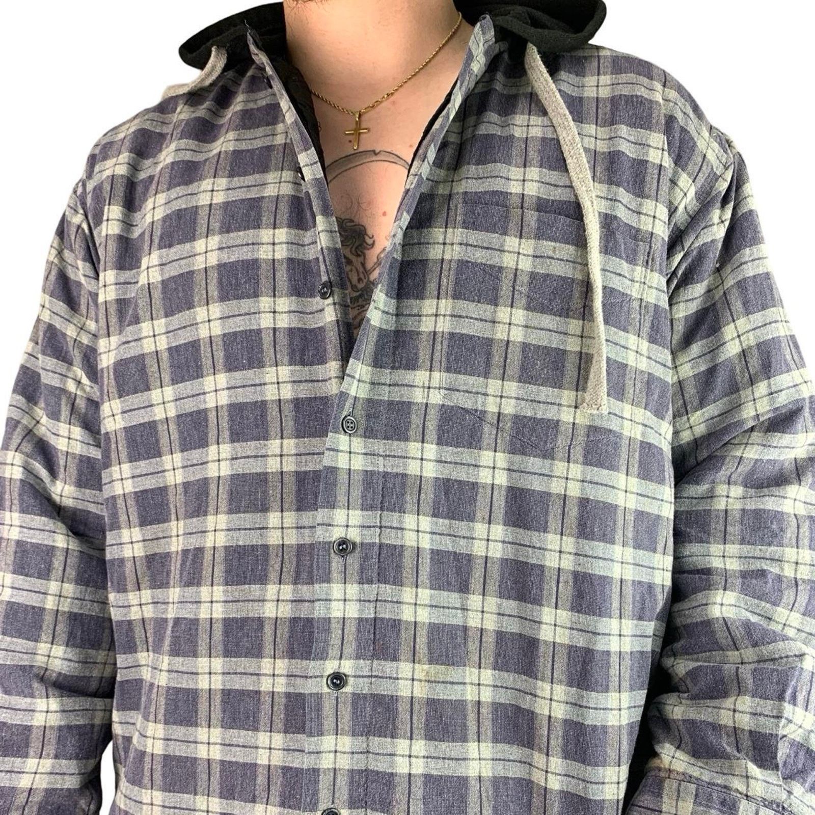 Vintage Vintage 90s Quilted Plaid Flannel Button Up shirt Size US XXL / EU 58 / 5 - 1 Thumbnail